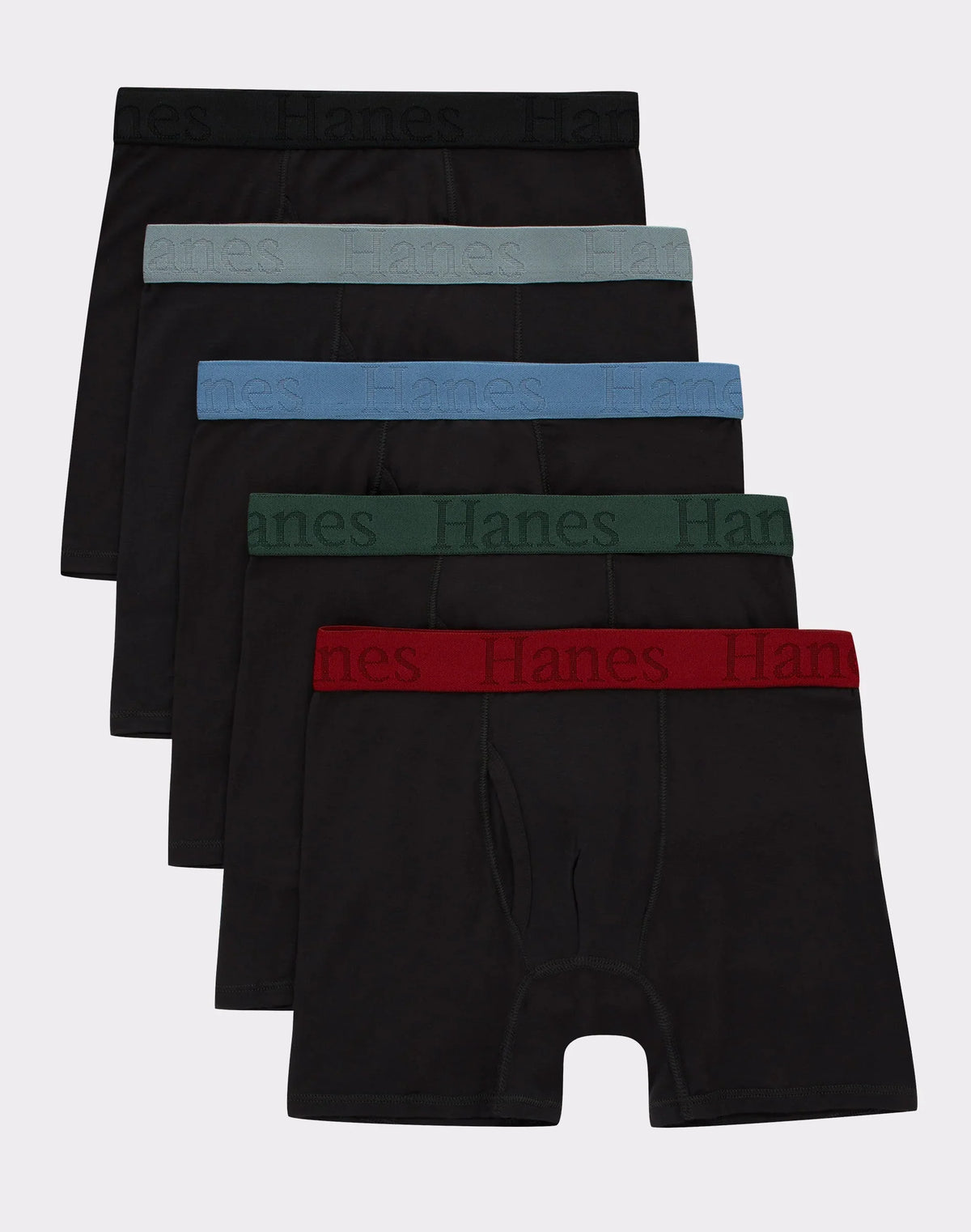 Hanes Originals Boys' SuperSoft Boxer Brief Underwear, Black, 5-Pack Main image