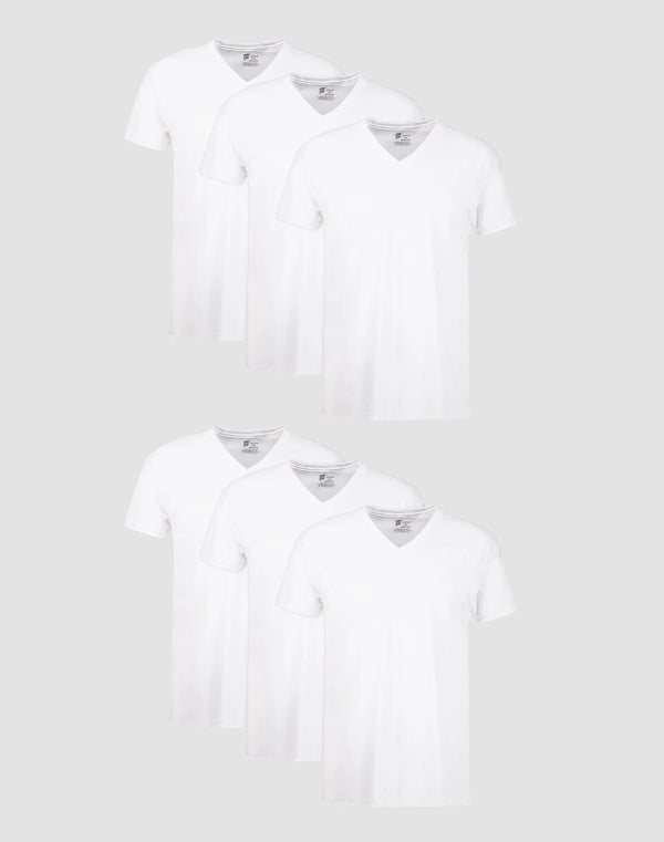 Hanes Men's Undershirt Pack, V-Neck, Moisture-Wicking Cotton with Odor Control, 6-Pack