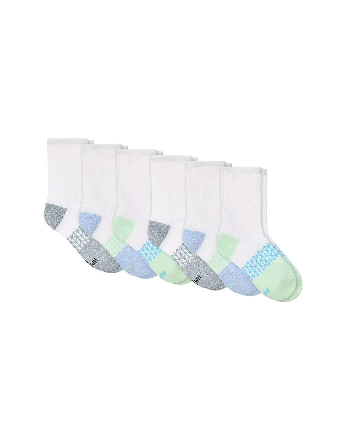 Hanes Absolute Active Girls' Crew Socks Pack, 6-Pack, Cushioned Main image