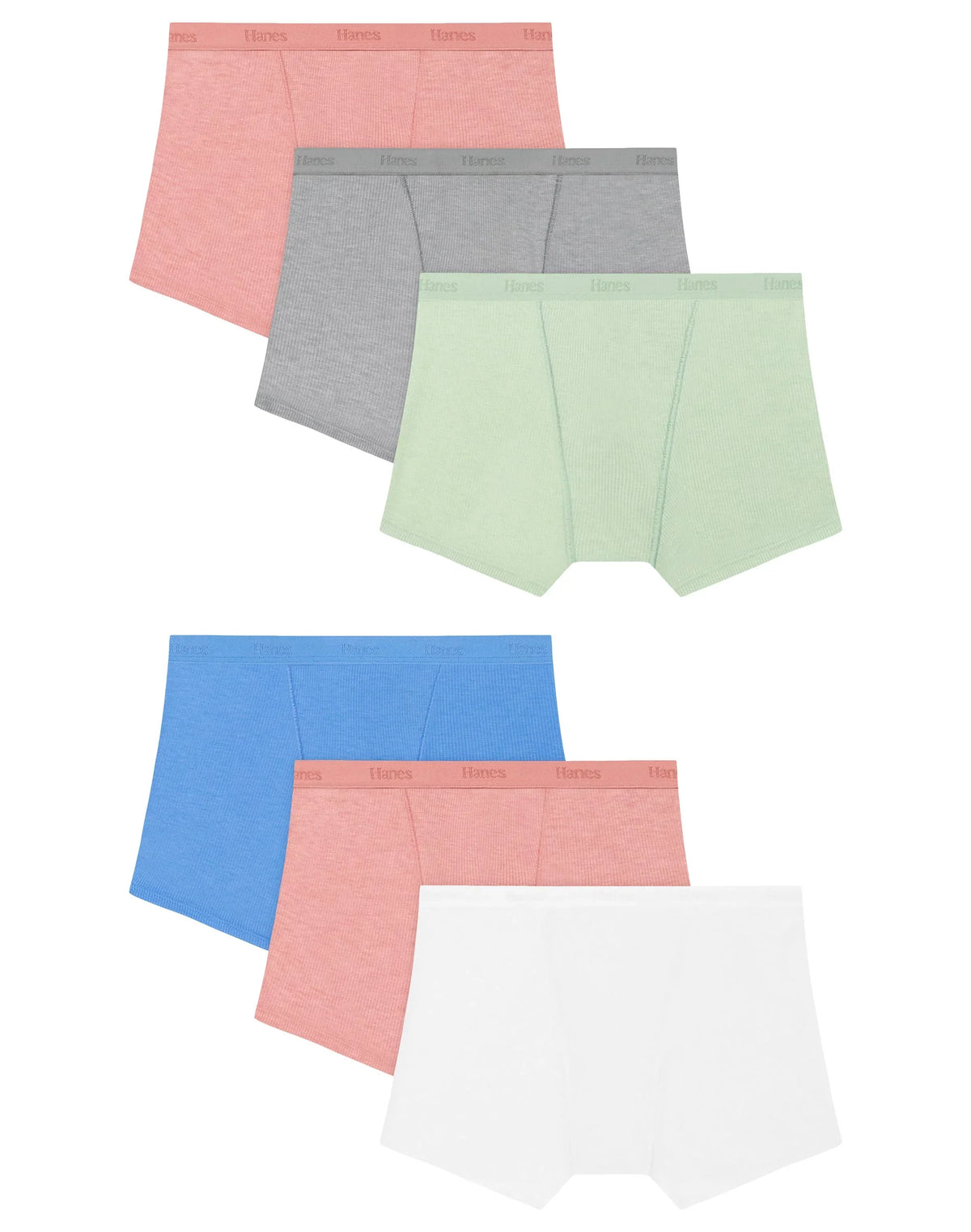 Hanes Originals SuperSoft Girls' Underwear Boxer Brief Pack, 6-Pack, Moisture Wicking Main image