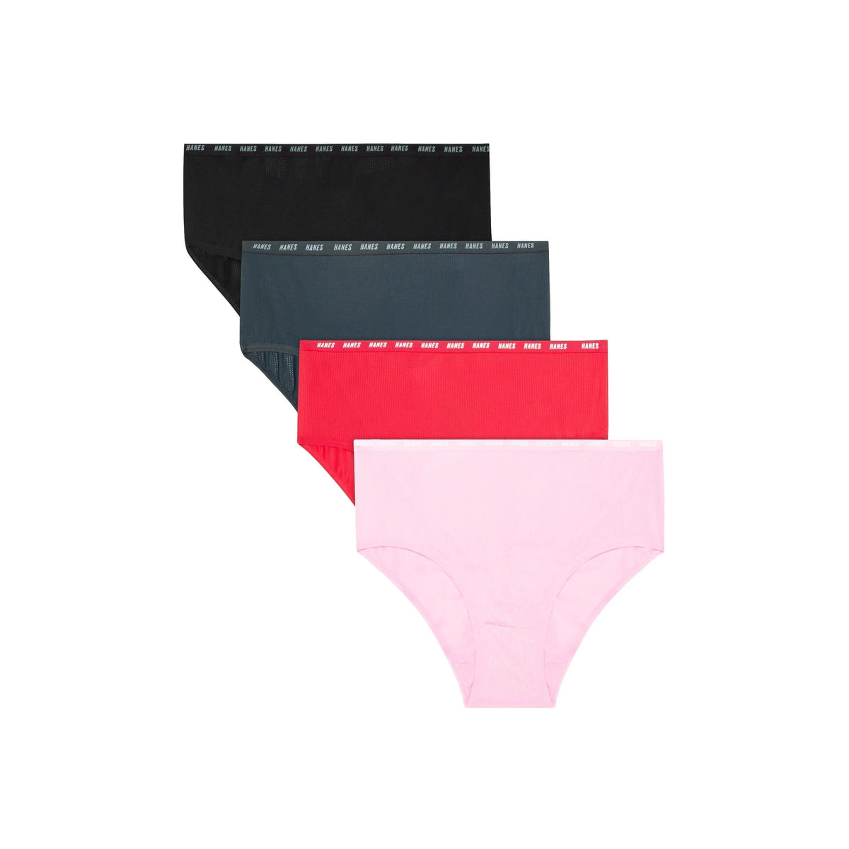 Hanes Moves Girls' Breathable Stretch Brief Underwear, Assorted Solids, 4-Pack Main image