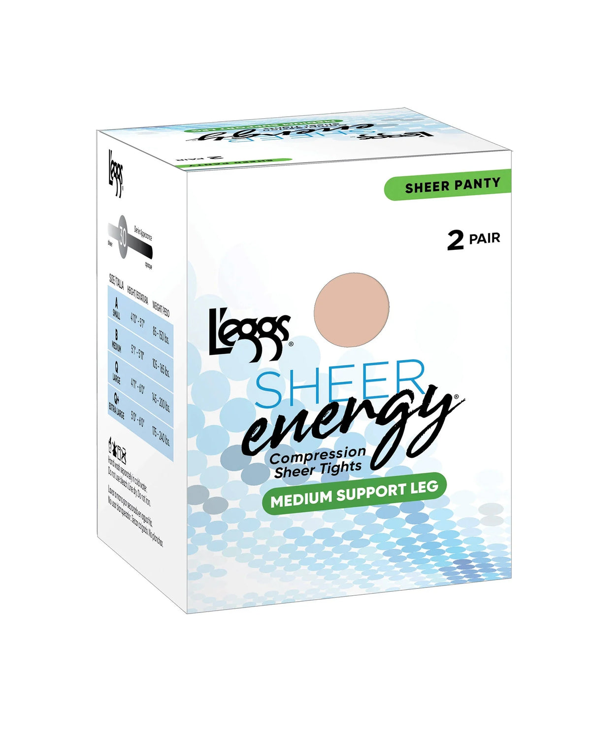 L'eggs Sheer Energy Medium Support Compression Tights, 2-Pairs Main image