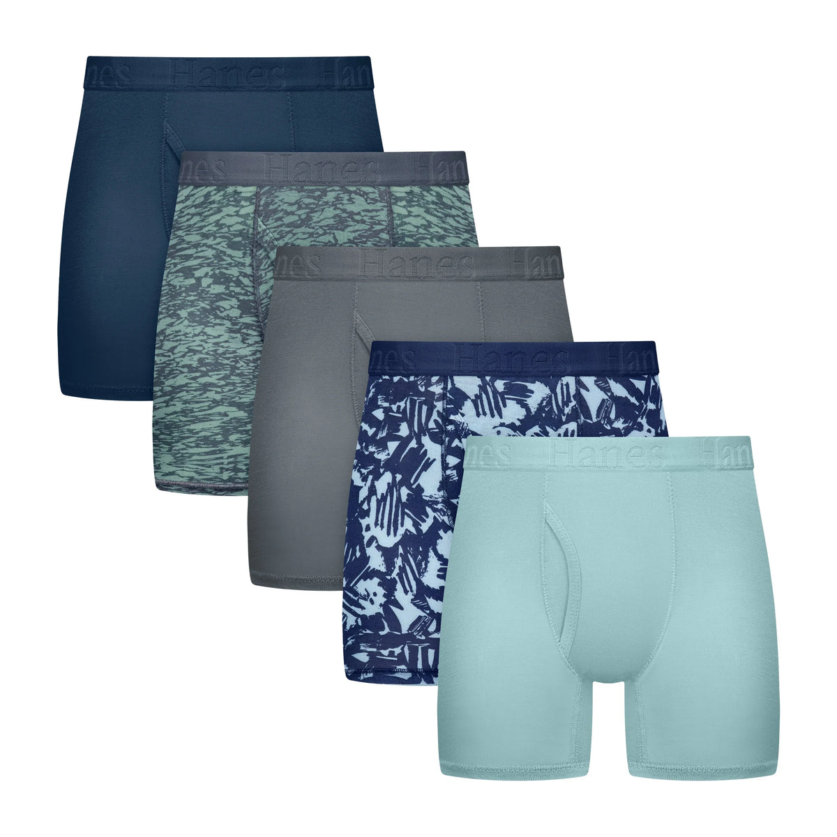 Hanes Originals Boys' SuperSoft Boxer Brief Underwear, Assorted, 5-Pack Main image