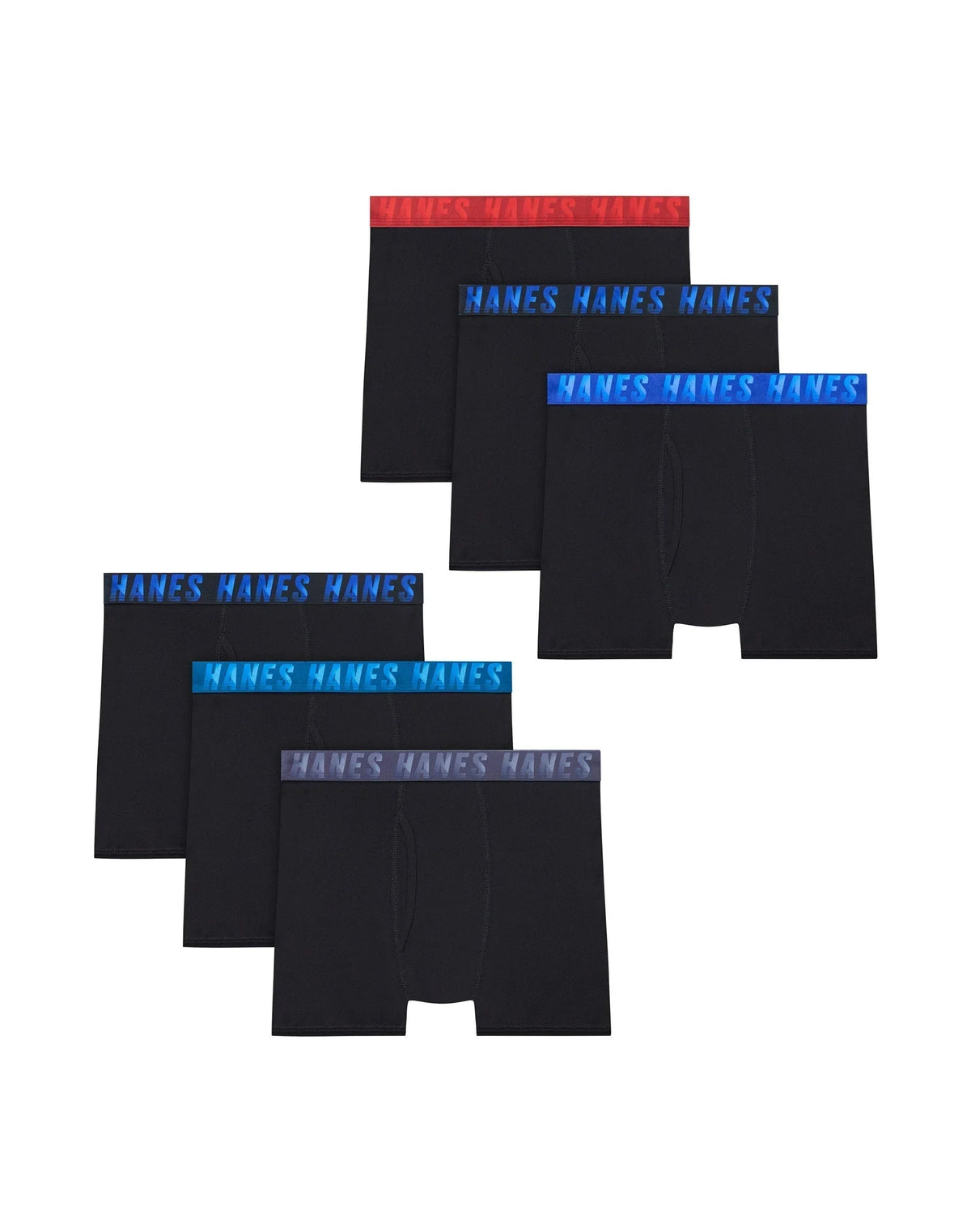 Hanes Moves X-Temp Boys' Underwear Boxer Briefs, 6-Pack, Performance Stretch, Moisture-Wicking Main image