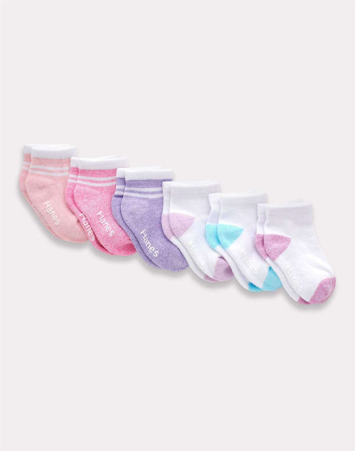 Hanes Pure Comfort Infant/Toddler Girls’ Ankle Socks, Organic Cotton, 6-Pairs Main image
