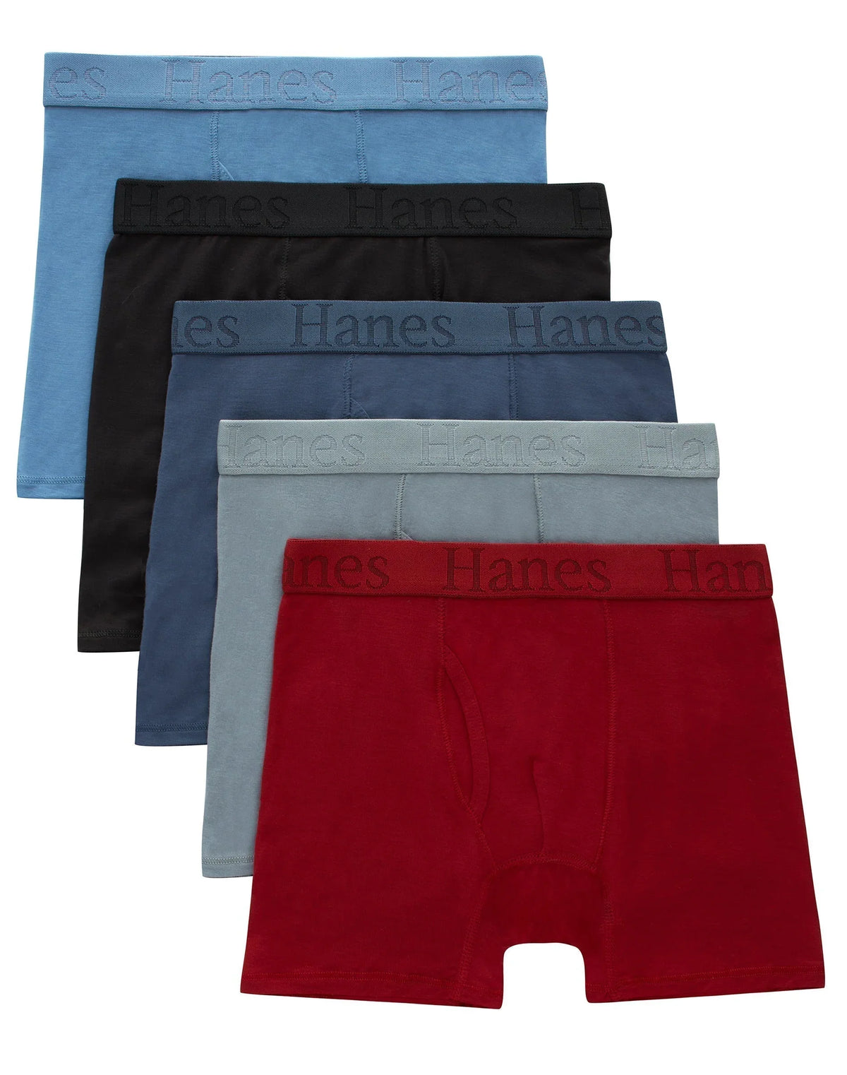 Hanes Originals Ultimate SuperSoft Boys' Boxer Brief Underwear, Assorted, 5-Pack Main image