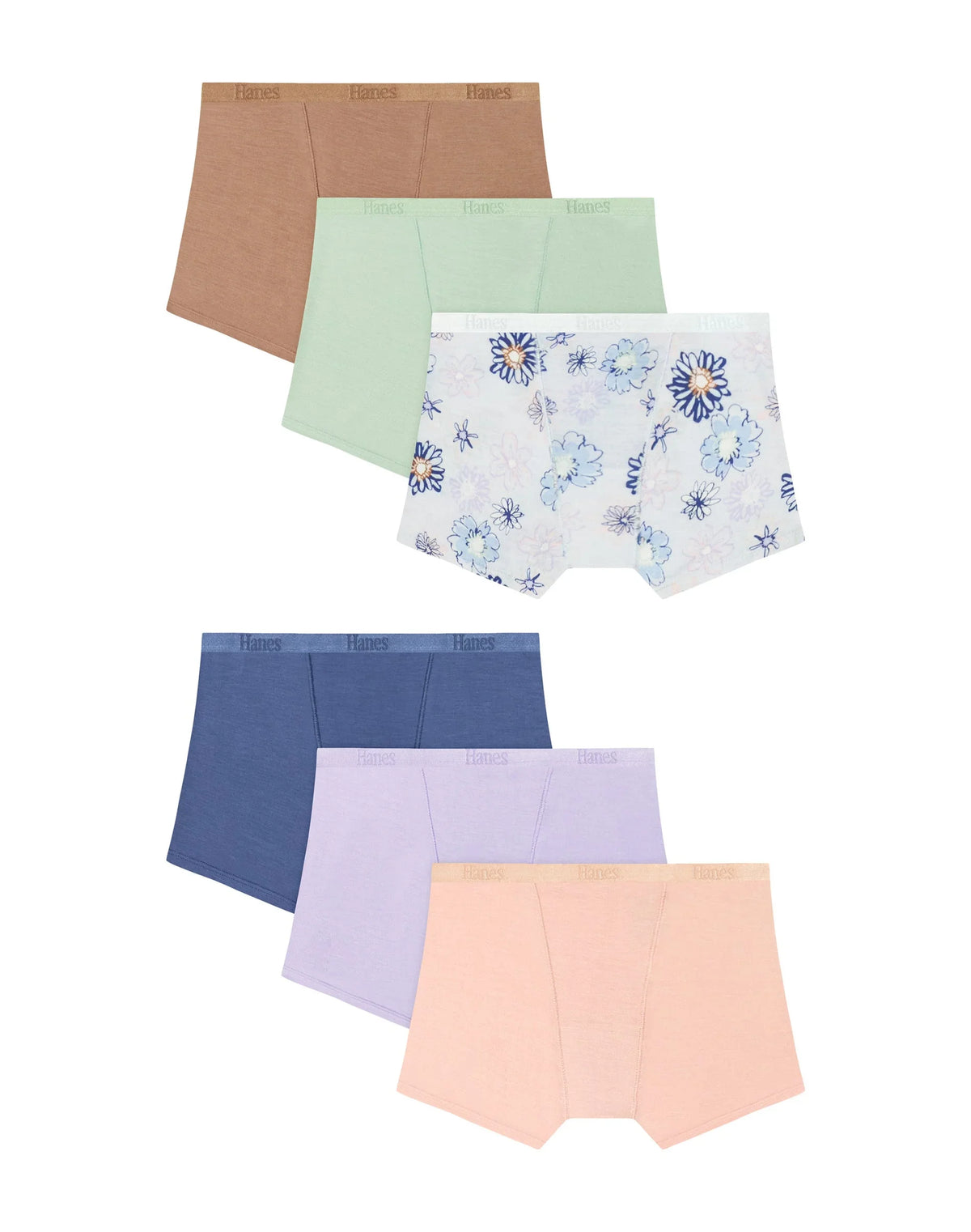Hanes Originals SuperSoft Girls' Underwear Briefs Pack, 6-Pack, Moisture Wicking Main image