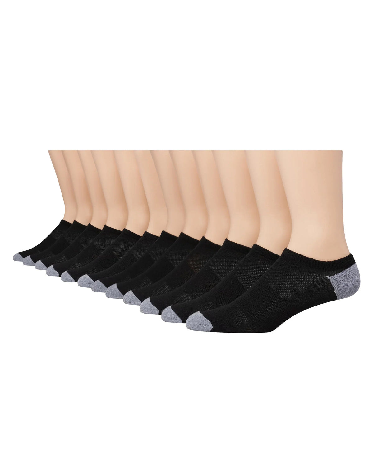 Hanes X-Temp Men's Lightweight No Show Socks, Shoe Sizes 6-12, 12-Pairs