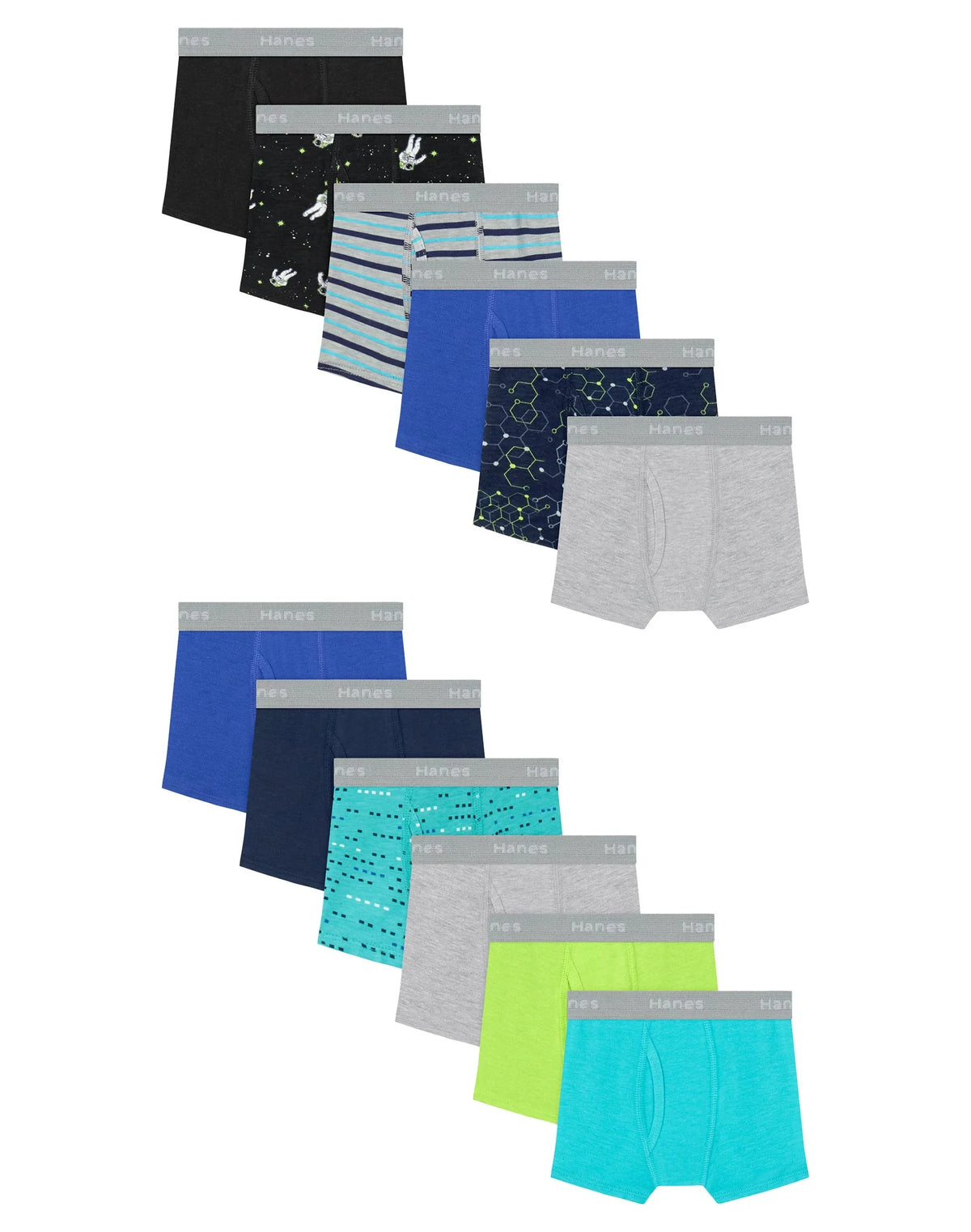 Hanes Toddler Boys' Underwear Boxer Briefs Pack, 12-Pack, Cotton Stretch Main image