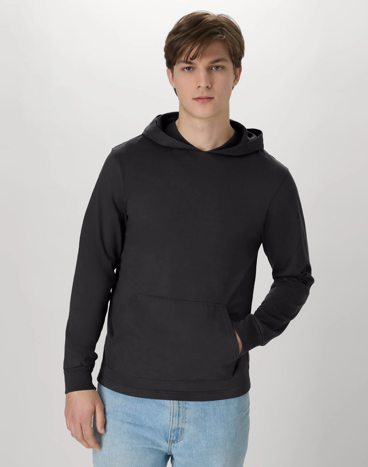 Hanes Men's Long-Sleeve T-Shirt, Cotton Beefy Hooded Ring-Spun Cotton Tee Main image