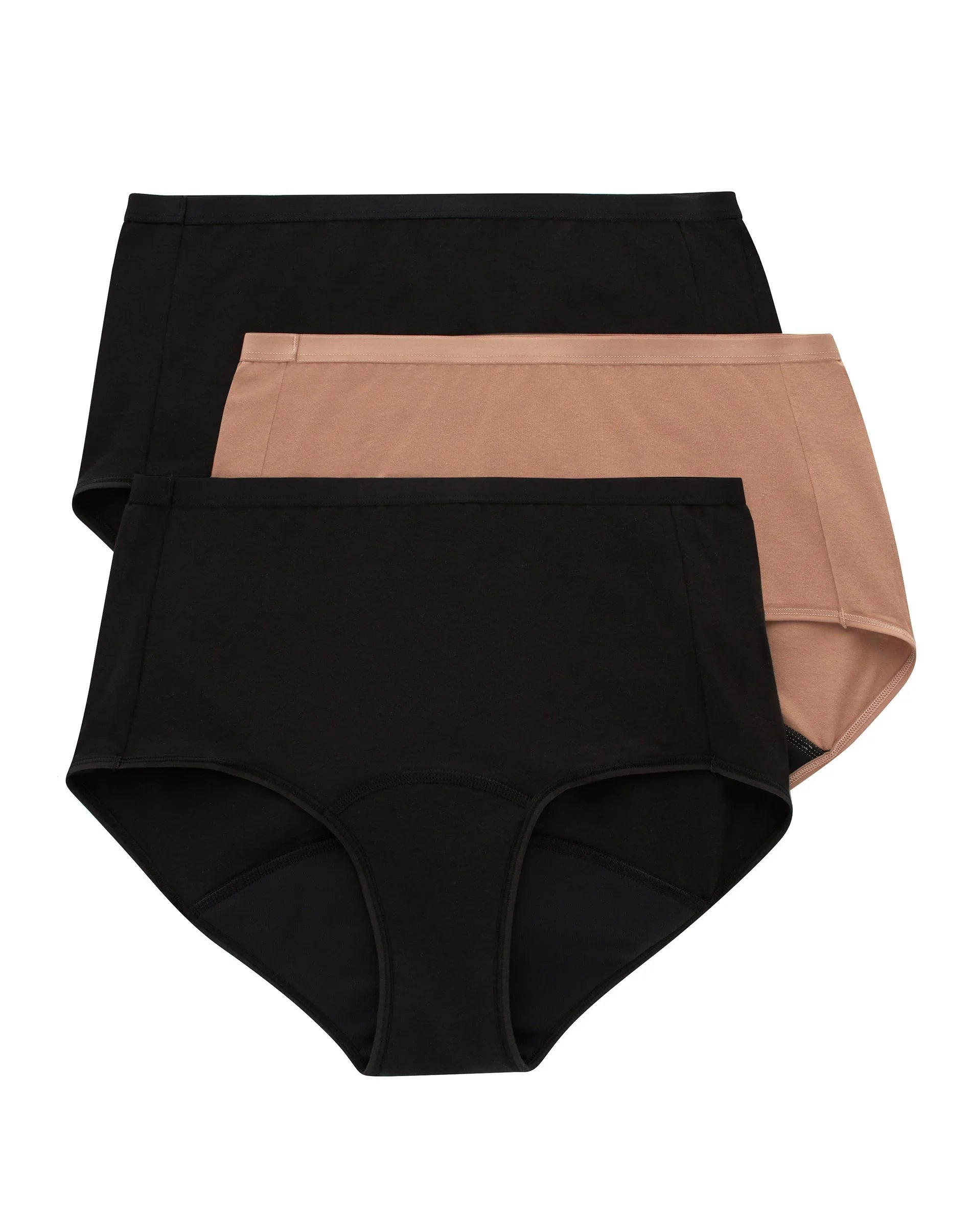 Hanes Comfort, Period. Women's Brief Period Underwear, Super Leaks, 3-Pack Secondary image