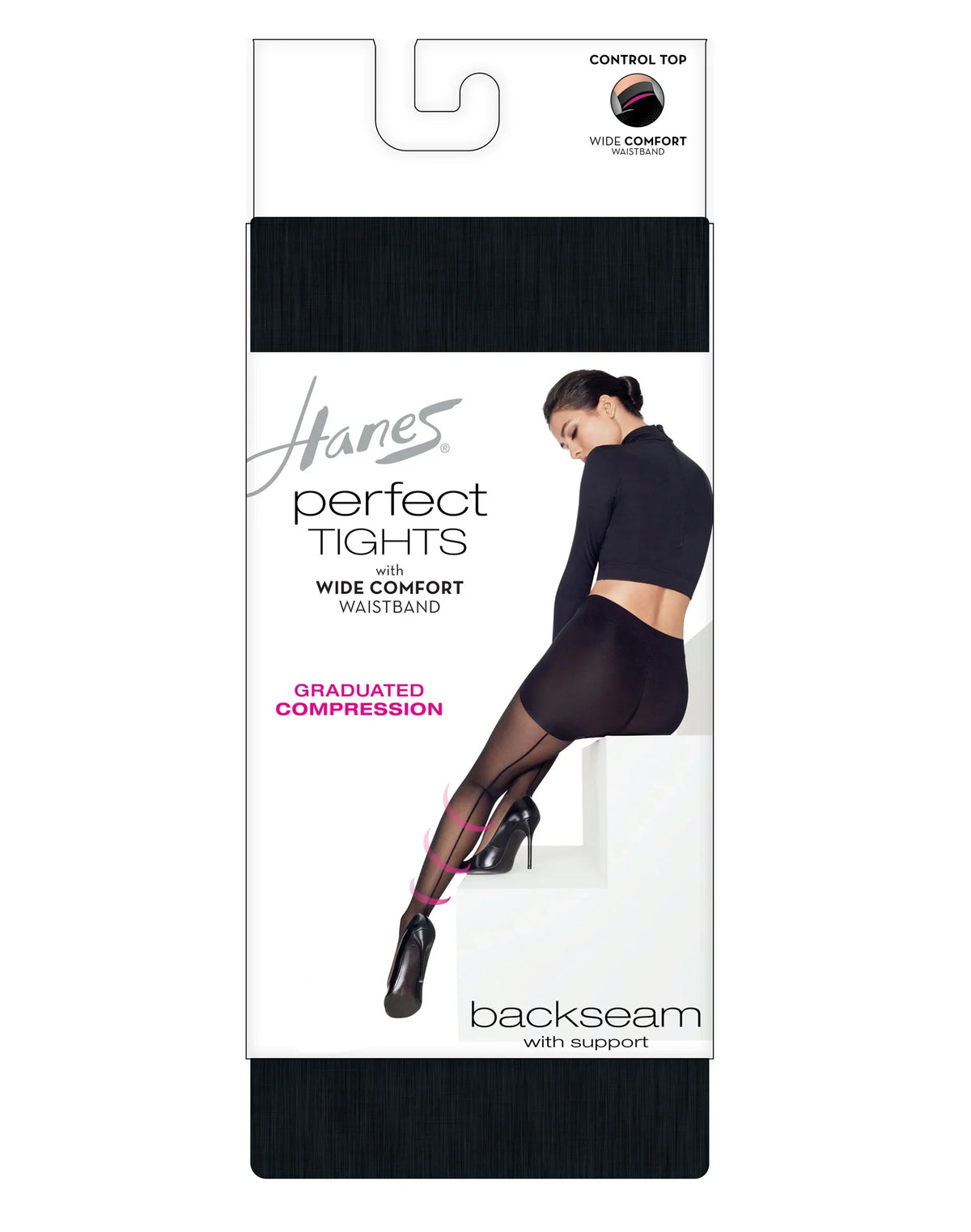Hanes Perfect Tights with Wide Comfort Waistband, Graduated Compression Main image