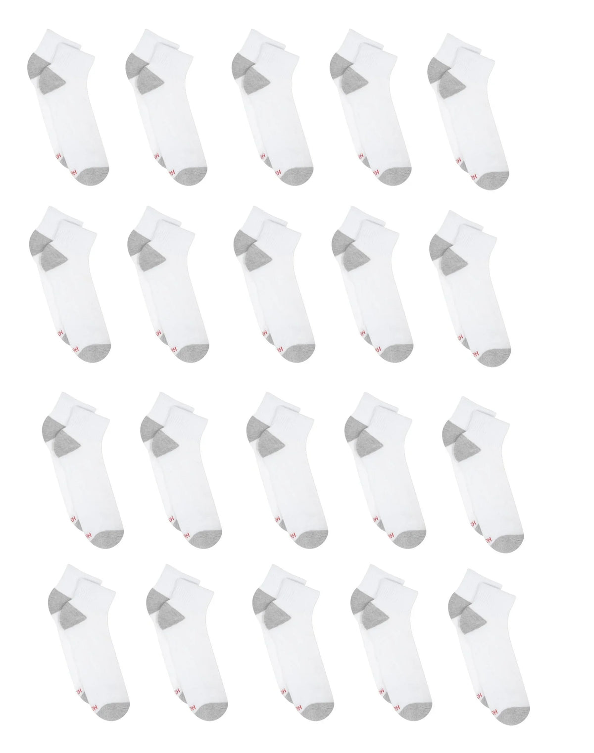 Hanes Men’s Cushioned Ankle Socks Pack, 20 Pairs, Moisture Wicking