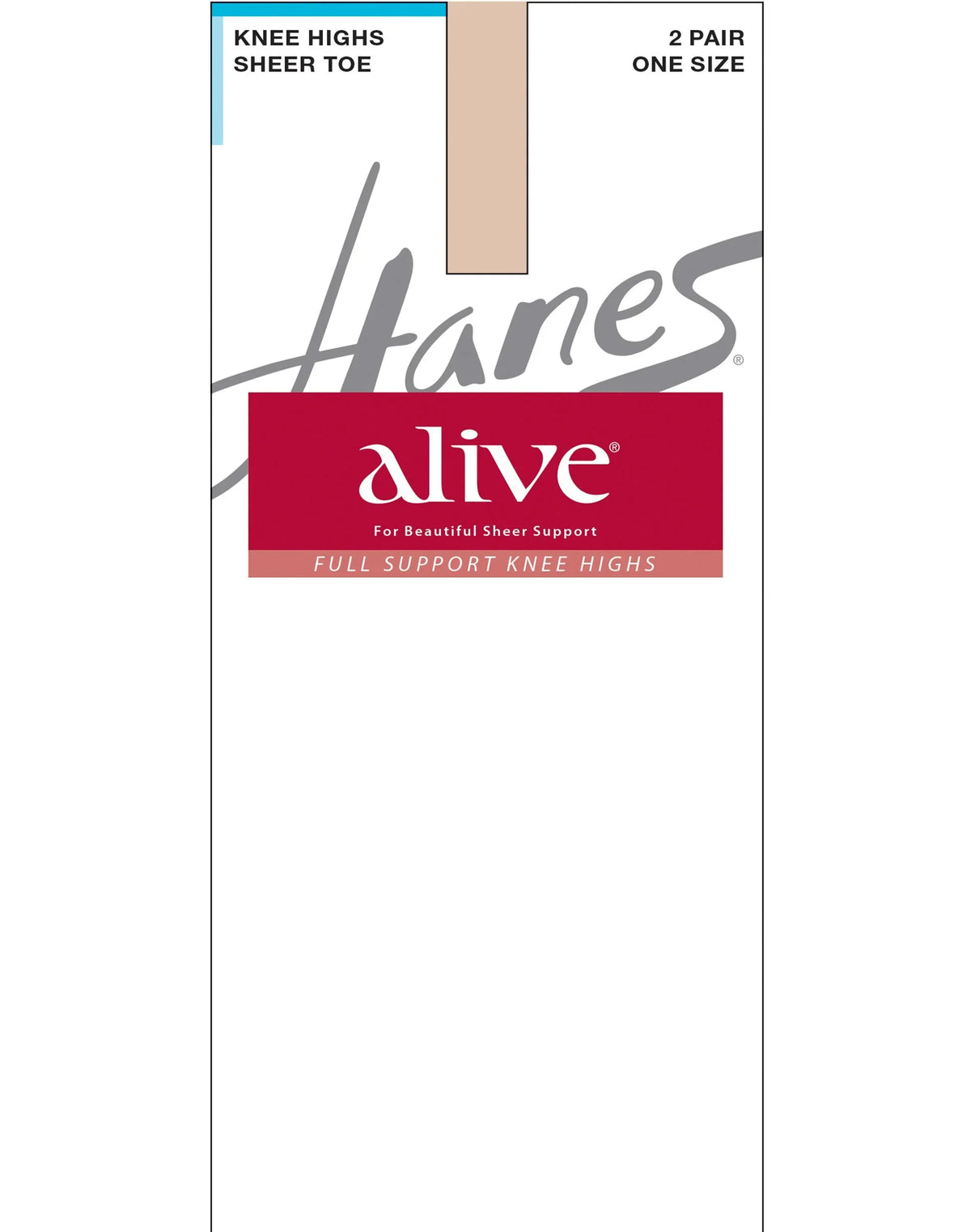 Hanes Alive Full Support Sheer Knee Highs, 2-Pack Main image