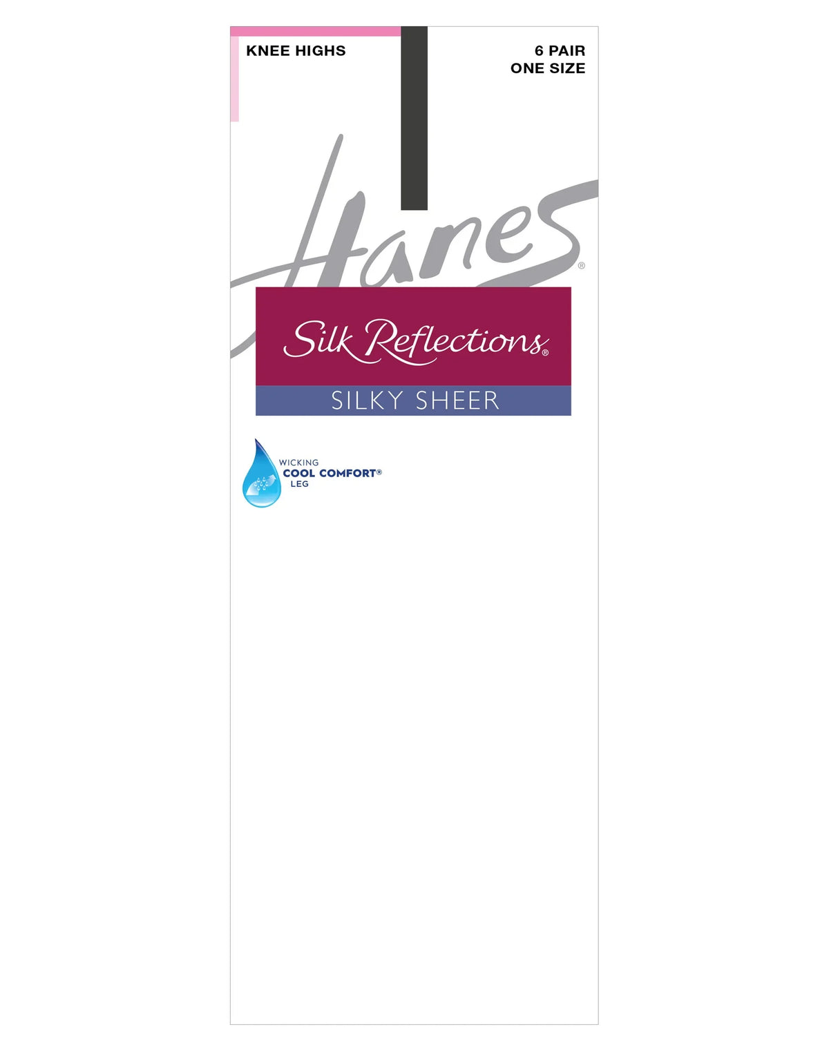 Hanes Silk Reflections Knee Highs, Reinforced Toe, 6-Pack Main image