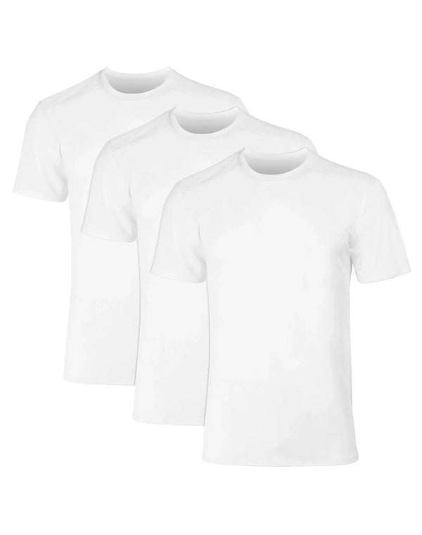 Hanes Moves Ultimate Men's Breathable Mesh Crewneck T-Shirt, X-Temp, White, 3-Pack