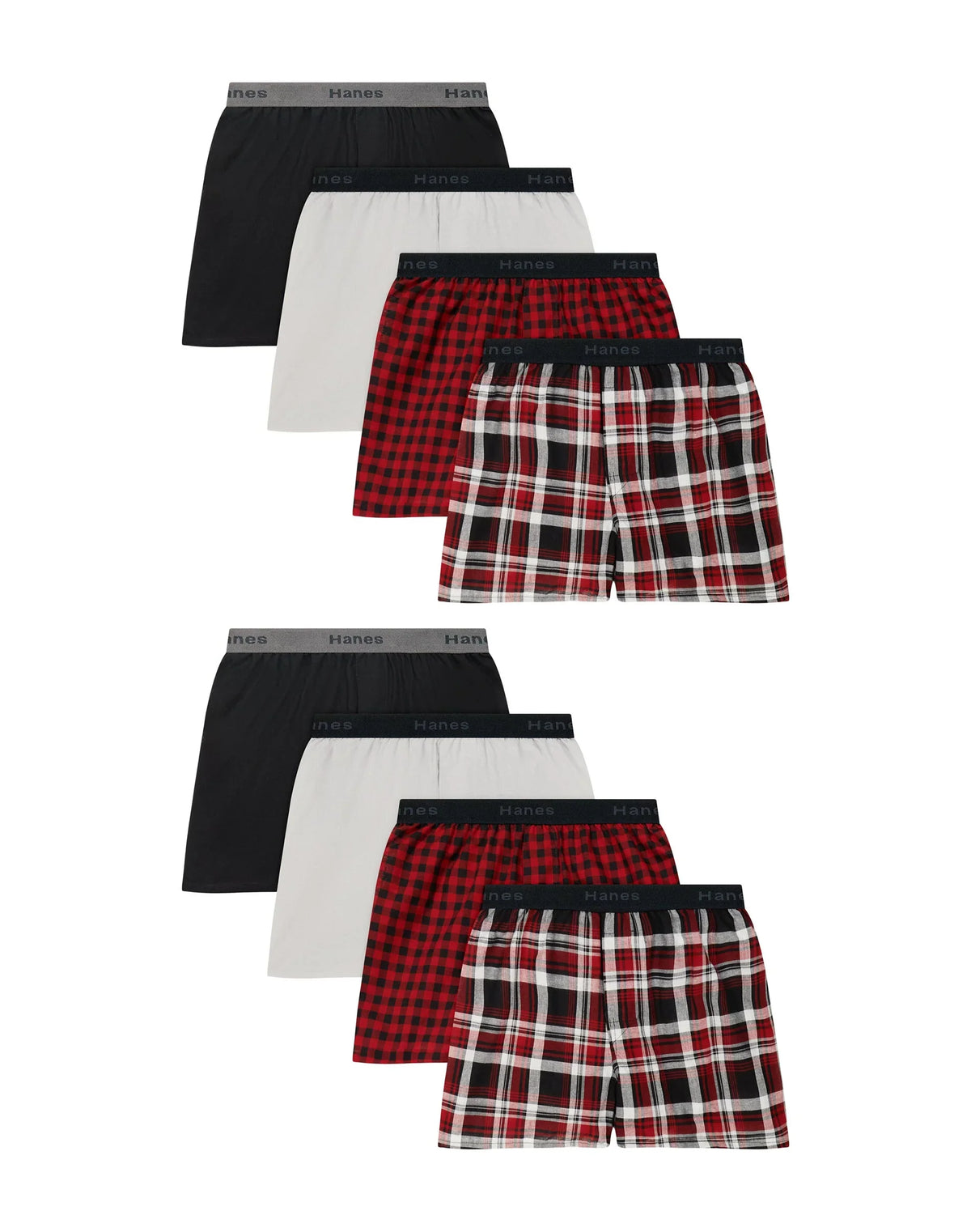 Hanes Boys' Underwear Boxers Pack, 8-Pack, Moisture-Wicking Cotton Blend Main image