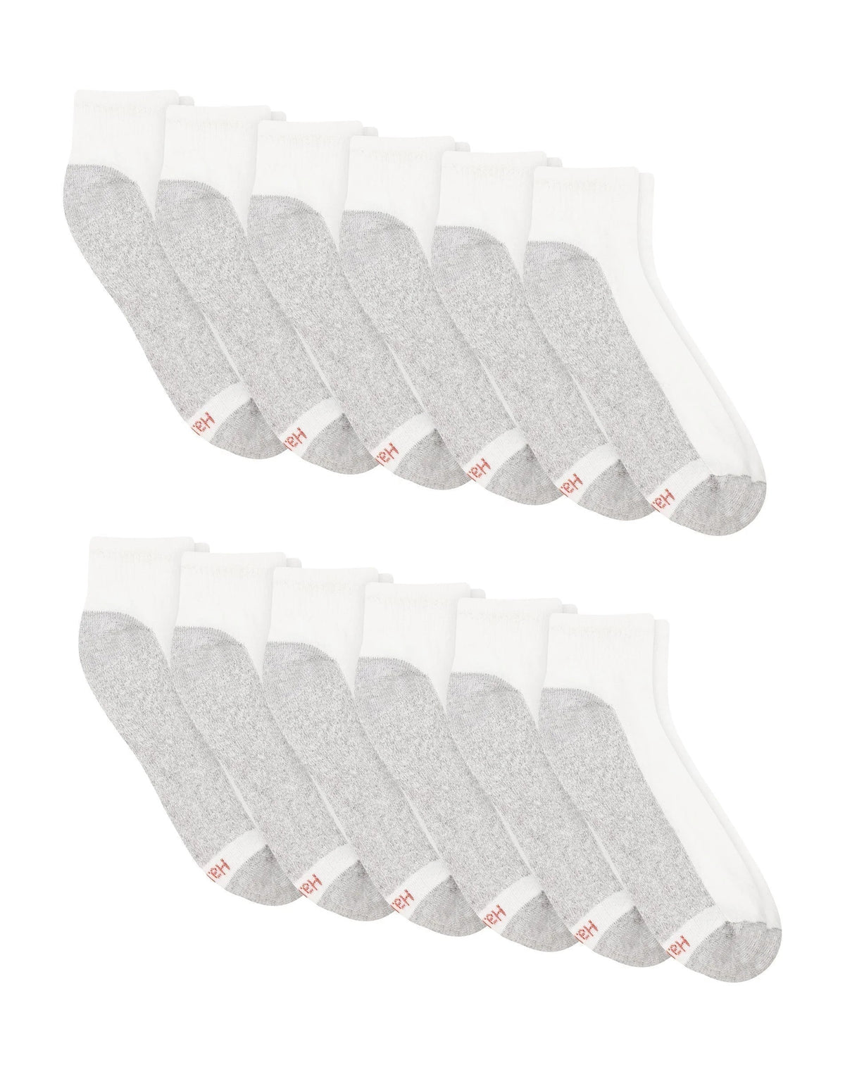 Hanes Double Tough Men's Ankle Socks, Shoe Sizes 6-12, 12-Pairs