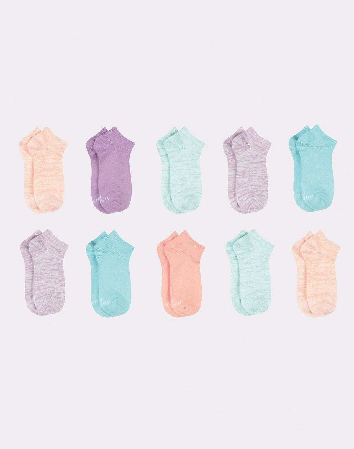 Hanes Comfort Soft Girls' No Show Socks, 10-Pairs Main image