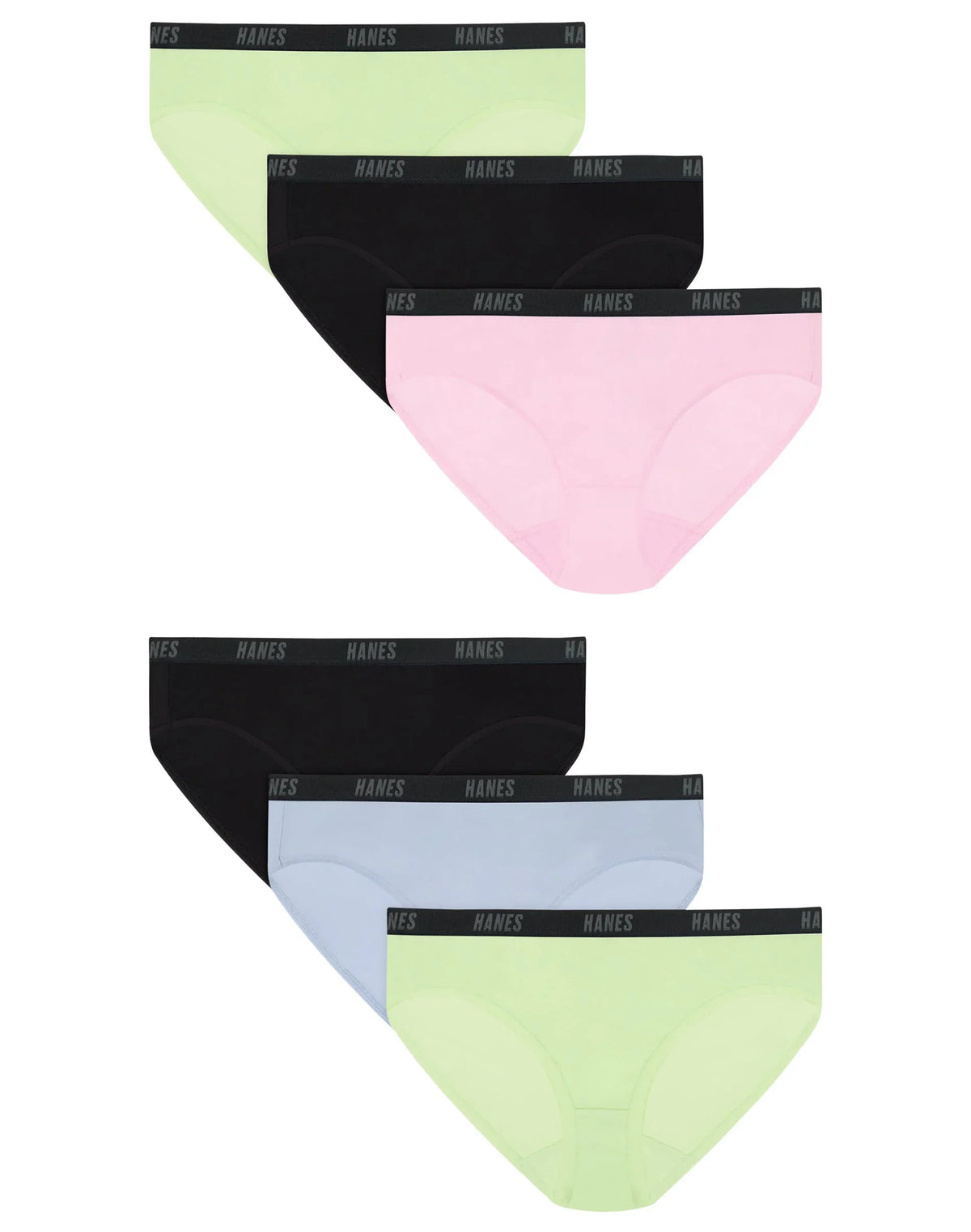 Hanes Moves Girls' Underwear Bikinis Pack, 6-Pack, Lightweight Main image