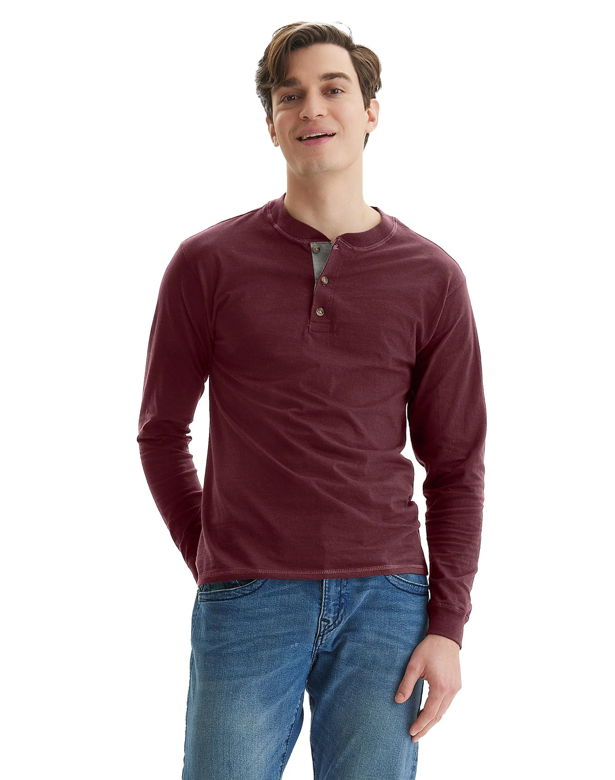 Hanes Beefy-T Men's Long Sleeve Henley Main image
