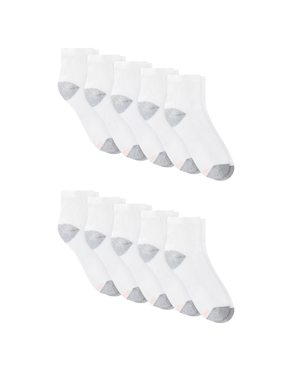 Hanes Women's Athletic Ankle Socks, Full Sole Cushion, Extended Sizes, 10-Pairs Main image