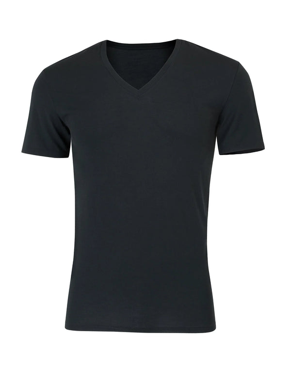 Hanes Perfect Flex Men's Tee, Black V-Neck Undershirt, 1-Pack