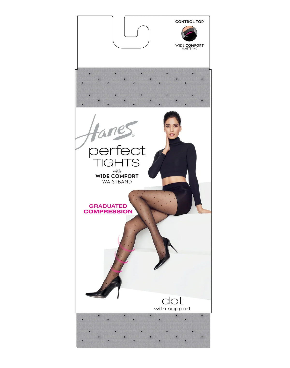 Hanes Perfect Dot Women's Compression Tights, Control Top Main image