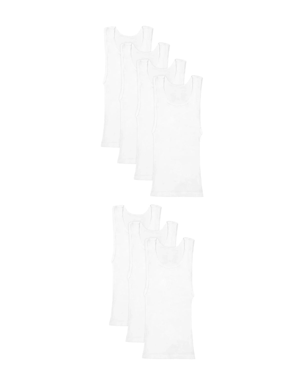 Hanes Toddler Boys' White Tank Tops Pack, 7-Pack, Moisture Wicking, Soft Cotton Kids' Undershirts Main image