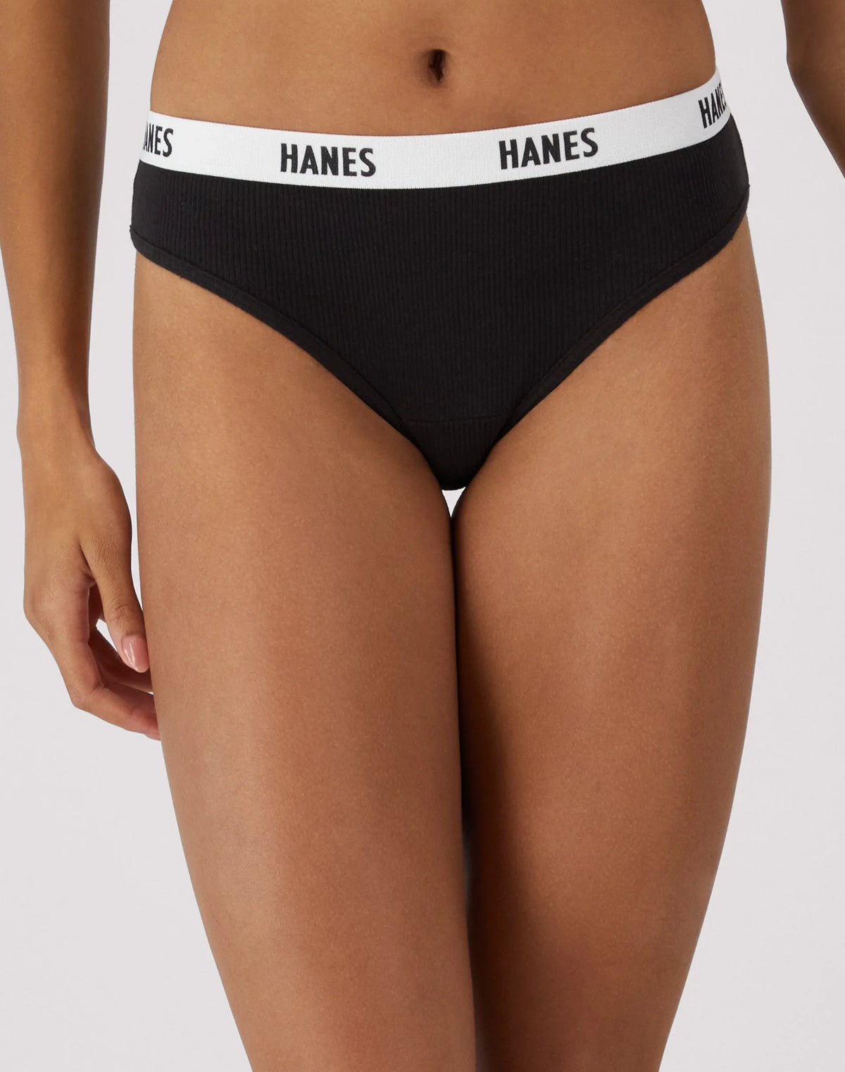 Hanes Soft & Breathable Women’s Ribbed Cotton Bikini Underwear, 3-Pack Main image