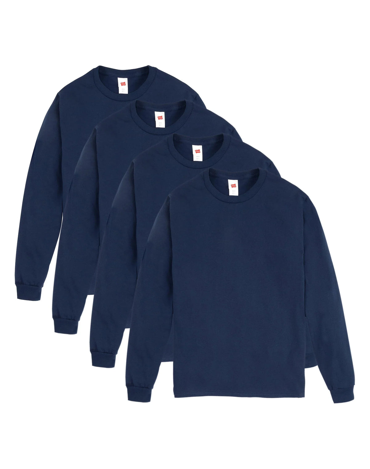 Hanes Essentials Men's Cotton Long Sleeve T-Shirt, Value 4-Pack Main image