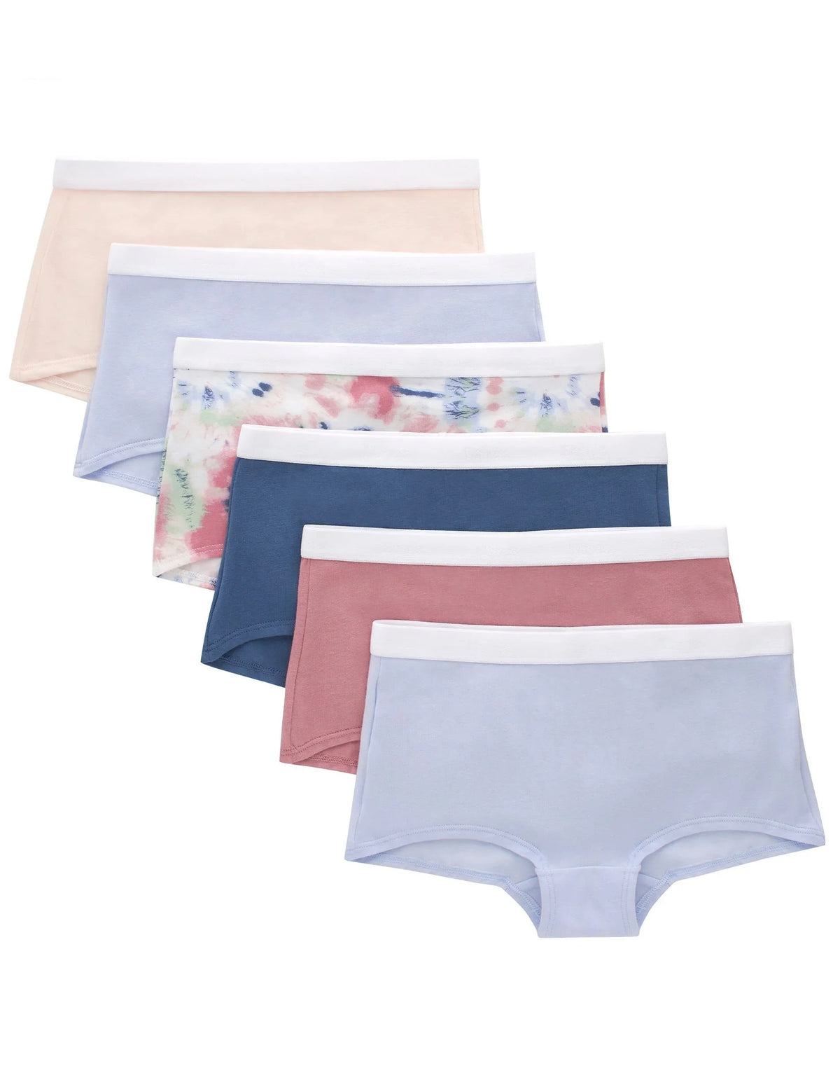 Hanes Originals Girls' Underwear Boyshorts, Blush & Assorted, 6-Pack Main image