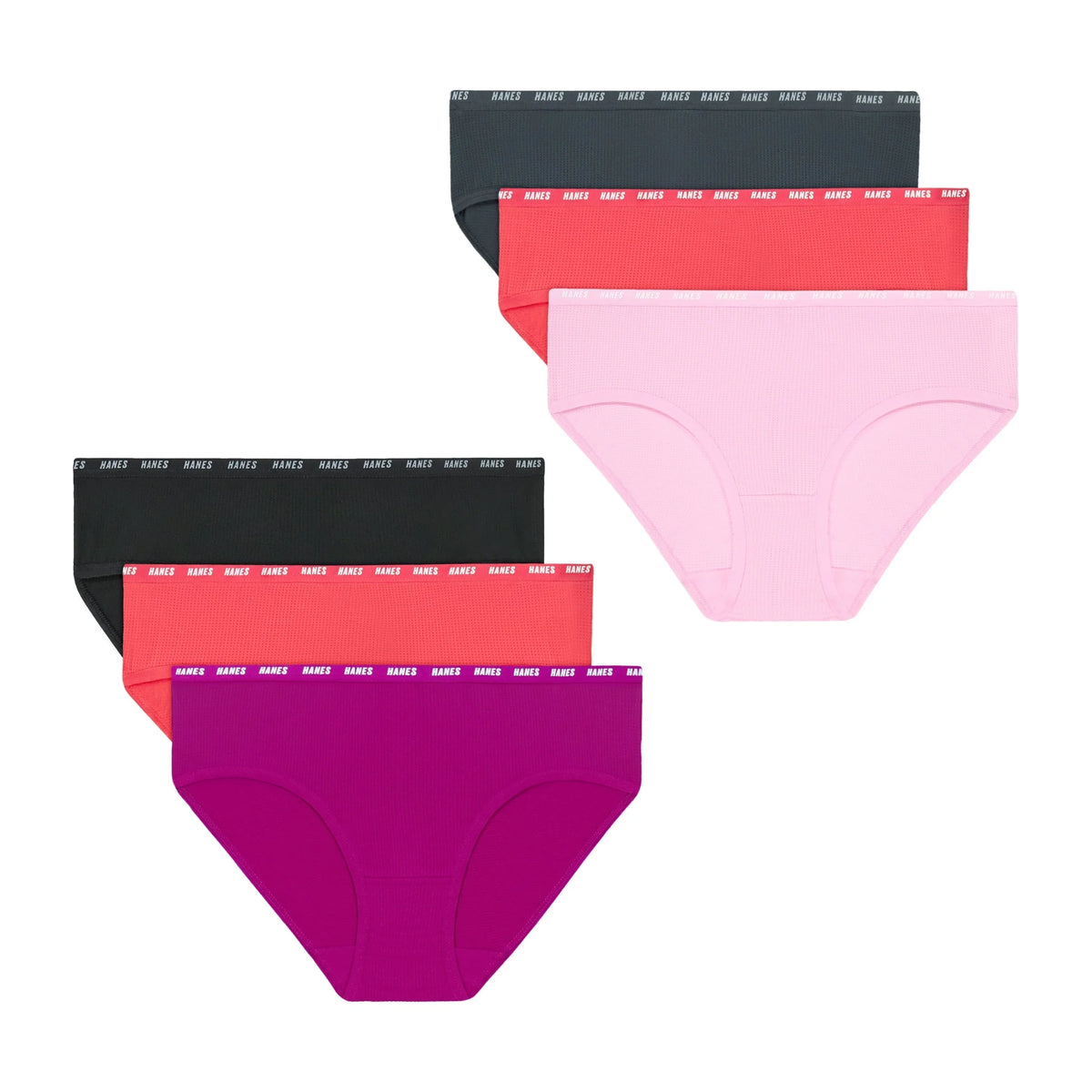 Hanes Moves Girls' Underwear Hipster, 6-Pack, Anti Odor, Breathable Stretch Main image
