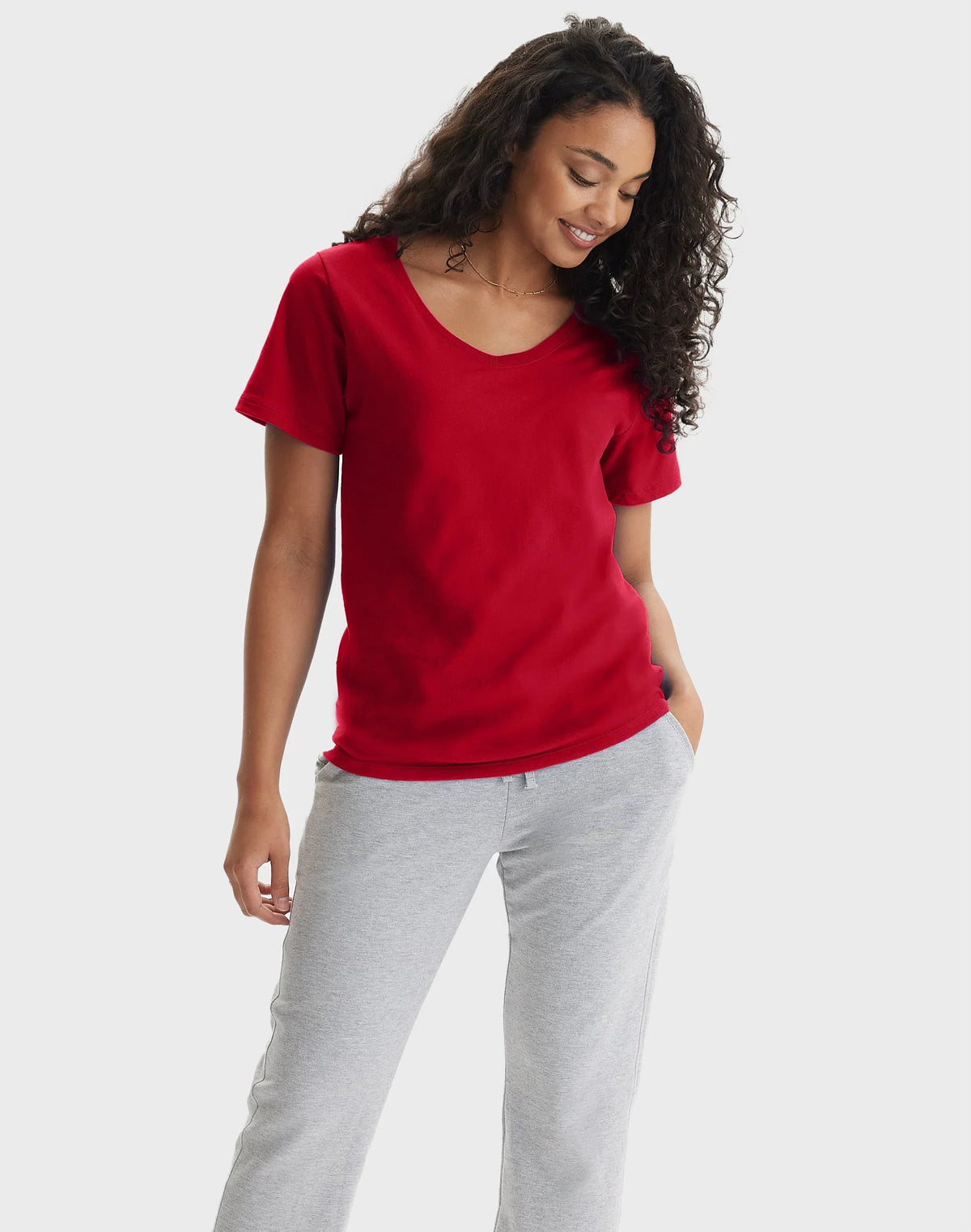 Hanes Perfect-T Women's V-Neck Cotton T-Shirt Main image