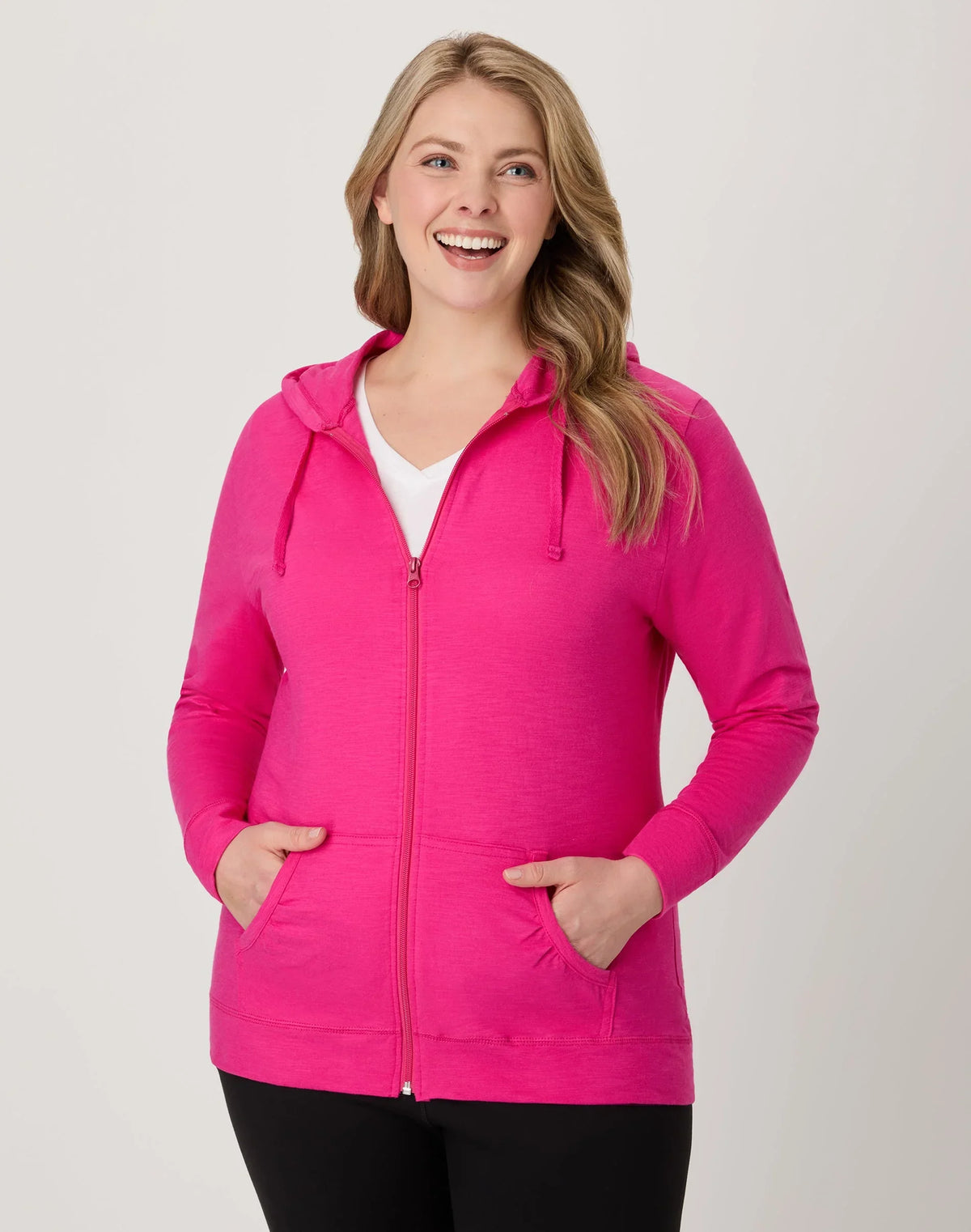 Hanes Women's Slub Jersey Full Zip Hoodie Main image
