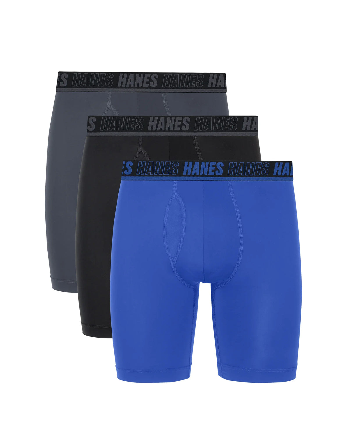 Hanes Ultimate® Moves® Men's Underwear Long Leg Boxer Briefs Pack – 3-Pack – X-Temp™ Total Support Pouch® Performance Main image