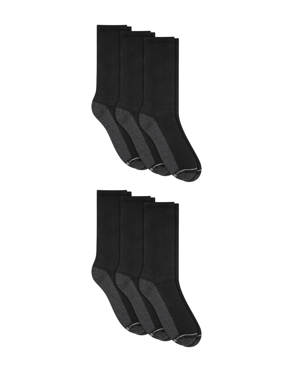 Hanes Double Tough Men's Crew Socks, Comfort Top, Shoe Sizes 12-14, 6-Pairs Main image