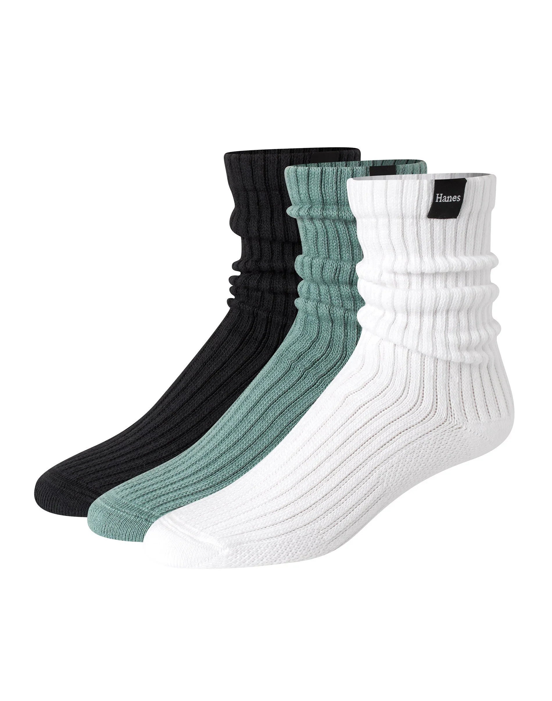 Hanes Originals Men’s Crew Socks Pack, 3 Pairs, SuperSoft Slouch Secondary image