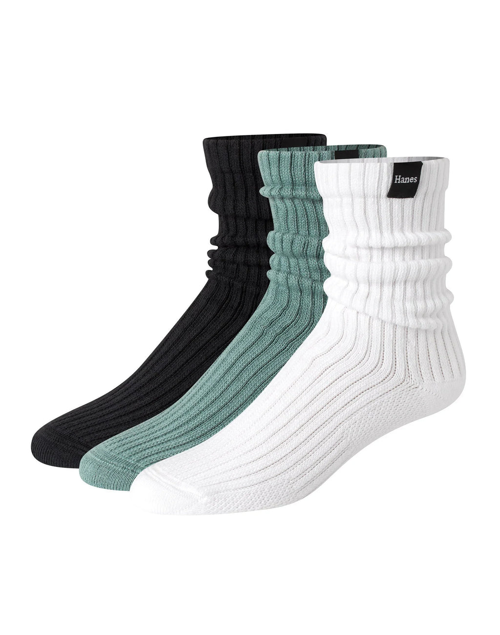 Hanes Originals Men’s Crew Socks Pack, 3 Pairs, SuperSoft Slouch