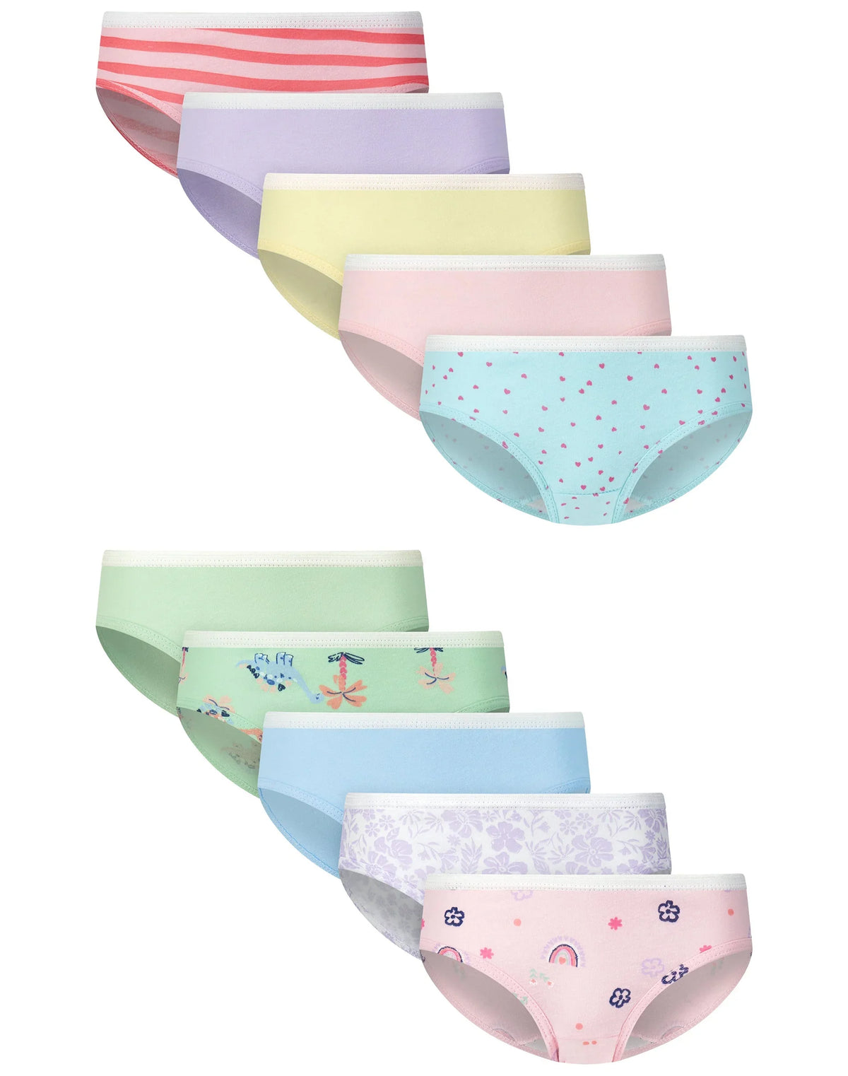 Hanes Core Cotton Toddler Girls' Underwear Hipsters Pack, 12-Pack, 100% Cotton Main image
