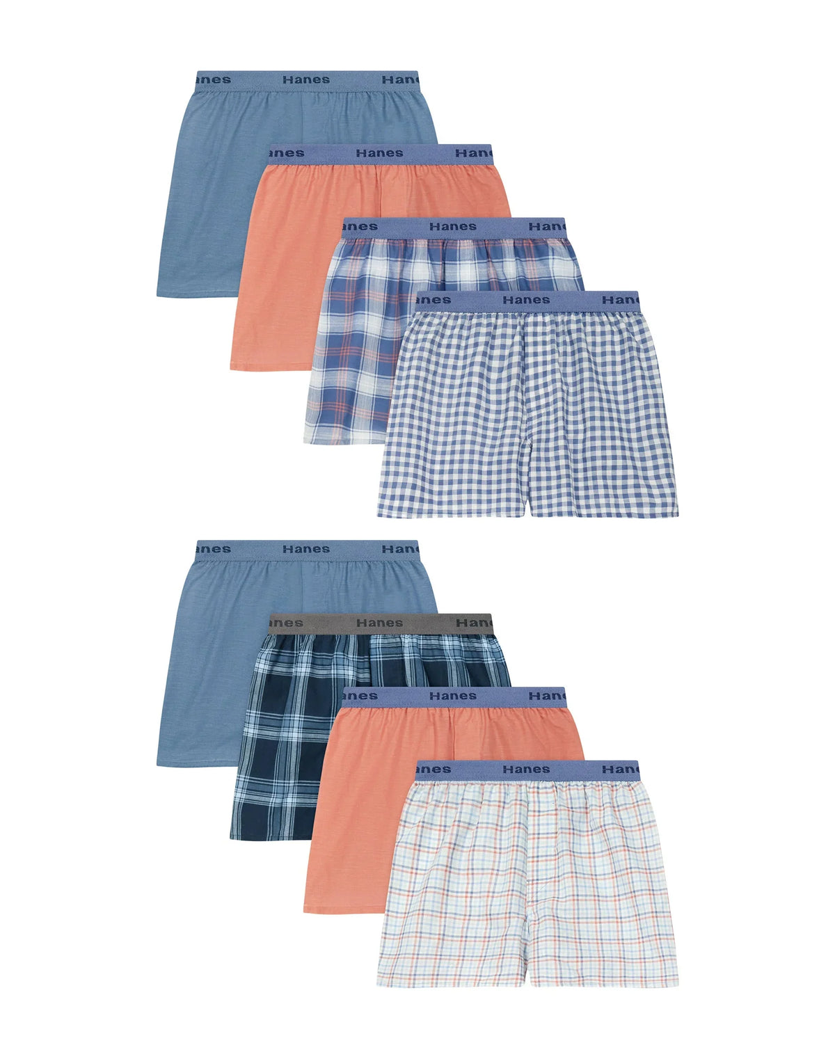 Hanes Boys' Underwear Boxers Pack, 8-Pack, Moisture-Wicking Cotton Blend Main image