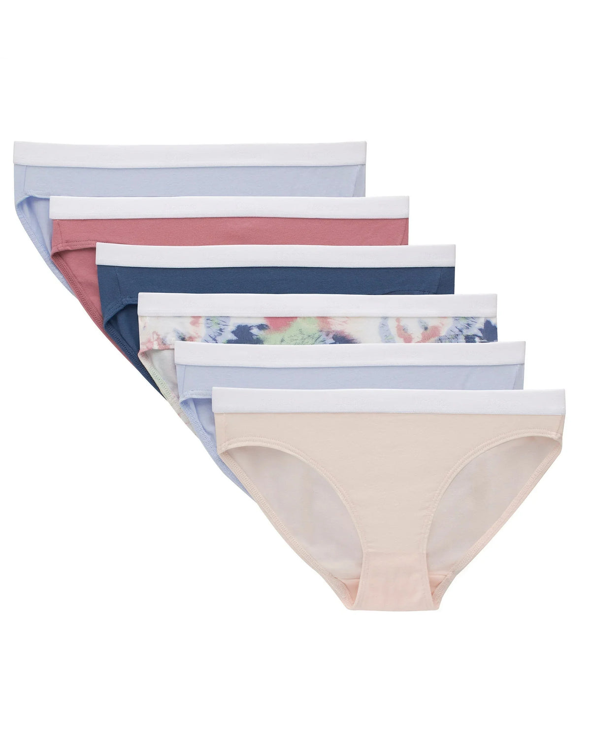 Hanes Originals Girls' Underwear Bikinis, 6-Pack, Cotton Stretch, Assorted Main image