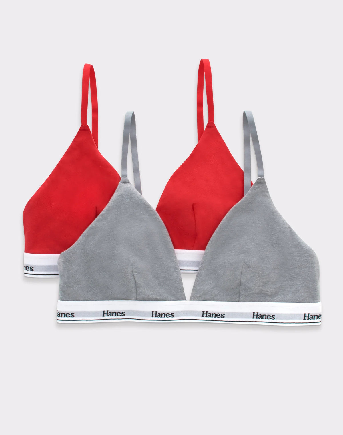 Hanes Originals Women's Triangle Bralette, Breathable Stretch Cotton, 2-Pack Main image