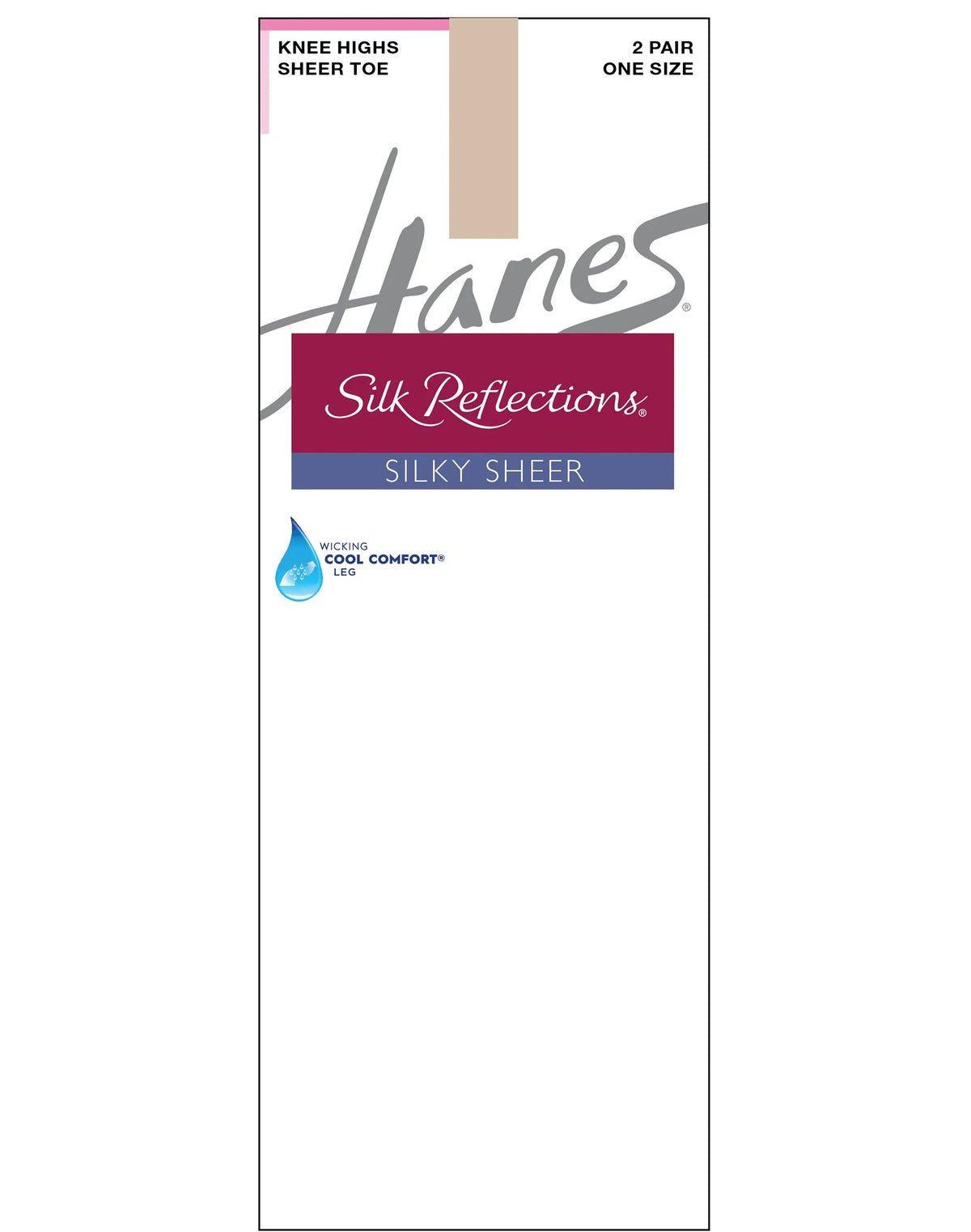 Hanes Silk Reflections Silky Sheer Knee Highs, Sheer Toe, 2-Pairs Main image