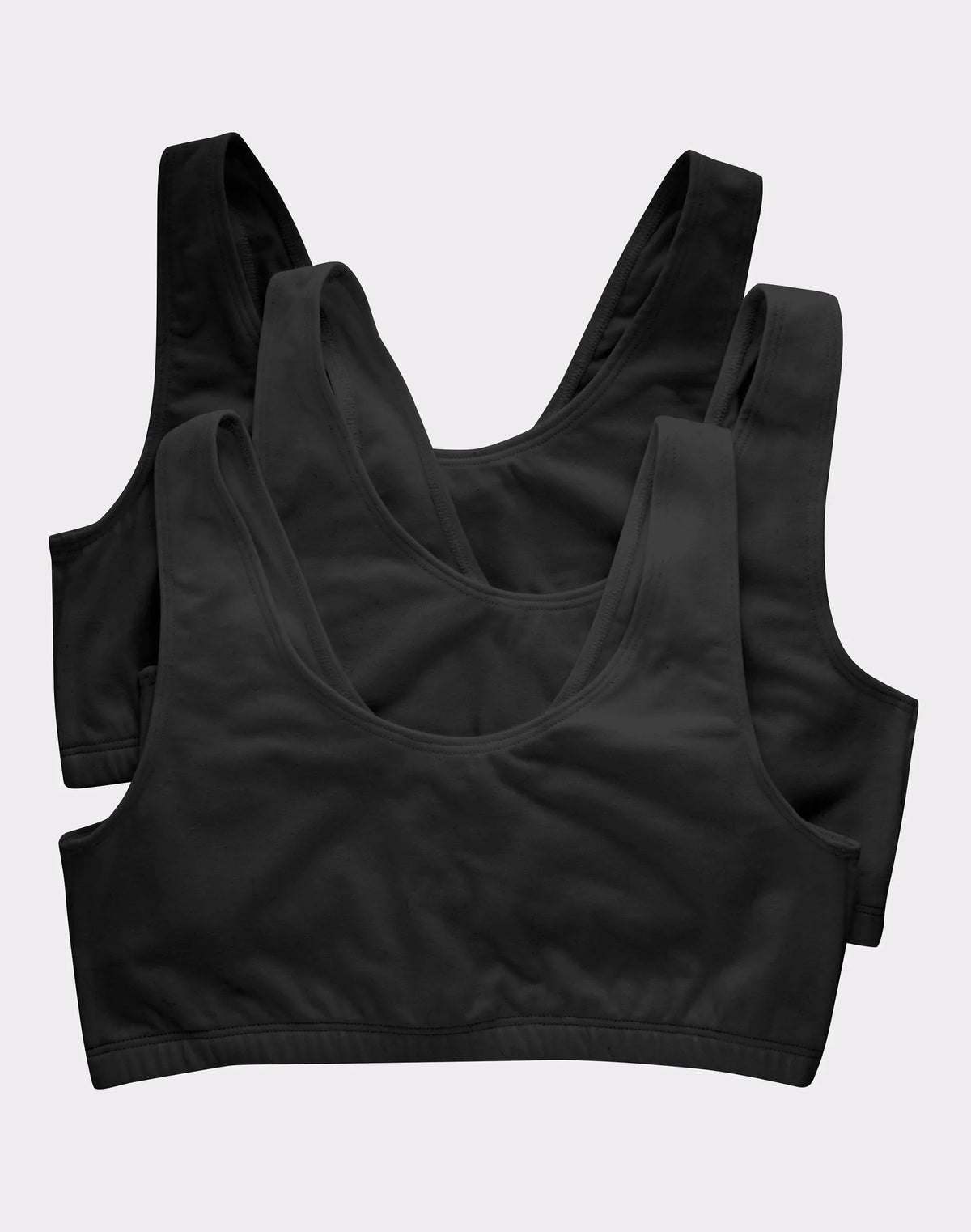 Hanes Women's Cotton Scoopneck Crop Sports Bralette, Low Impact, 3-Pack Main image