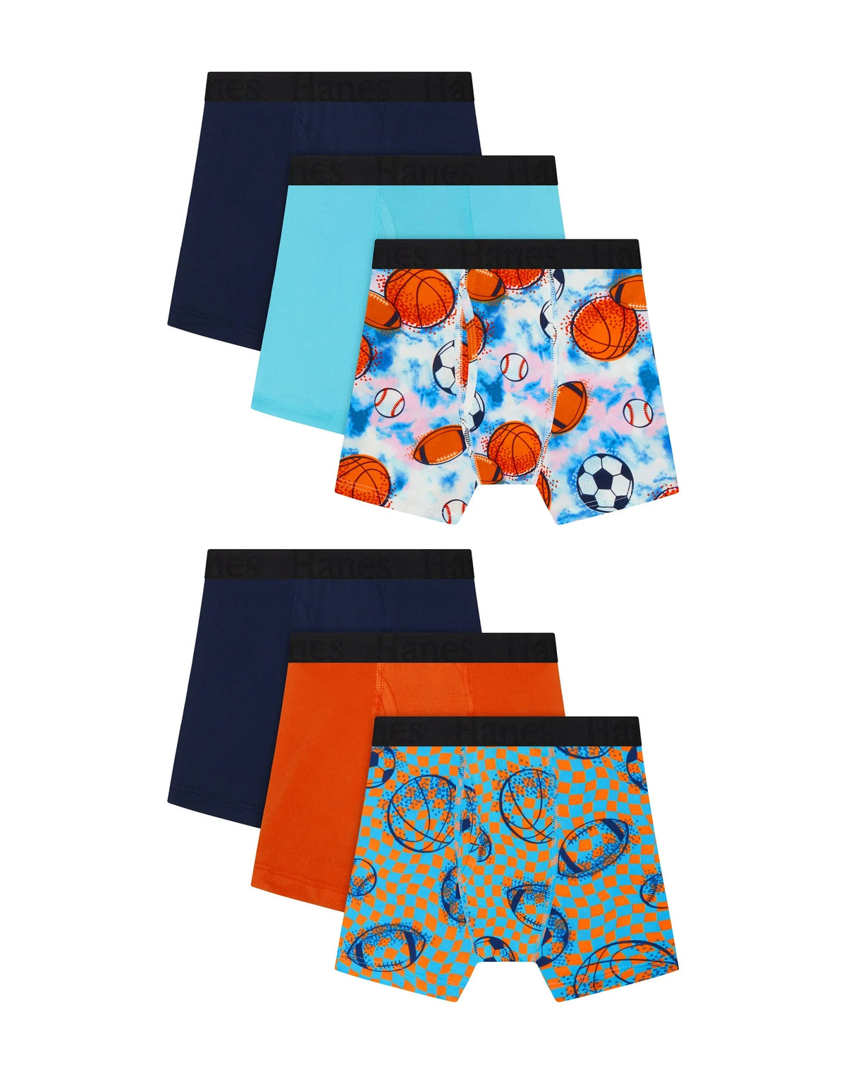 Hanes Originals SuperStretch Boys' Underwear Boxer Briefs Pack, 6-Pack, Lightweight Stretch, Theme Multipack Main image