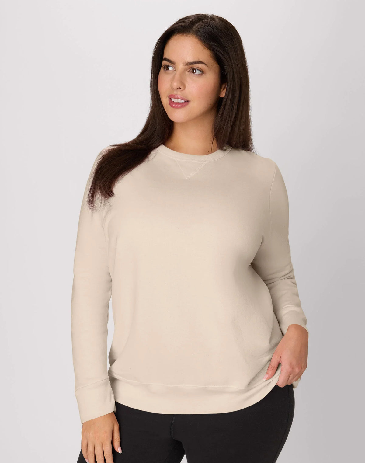 Hanes Just My Size EcoSmart Women's Fleece Sweatshirt, V-Notch (Plus Size) Main image