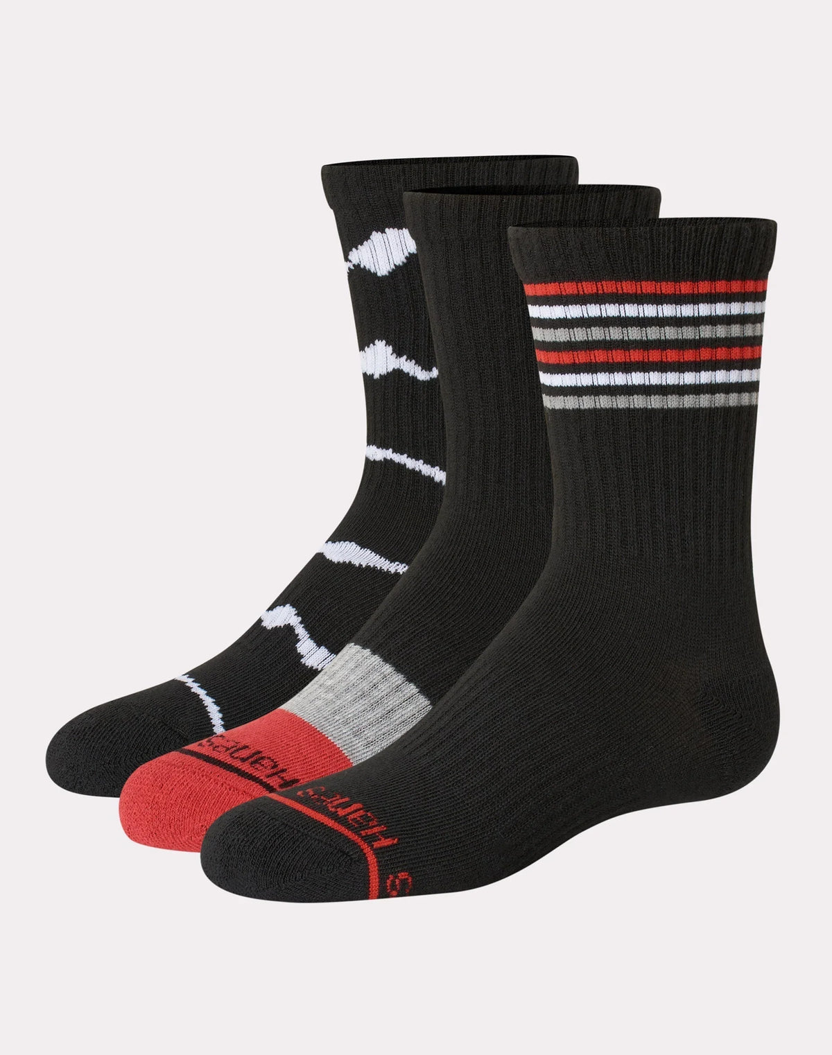Hanes Originals Boys' Crew Socks Pack, Moisture Wicking, 3-Pairs Main image