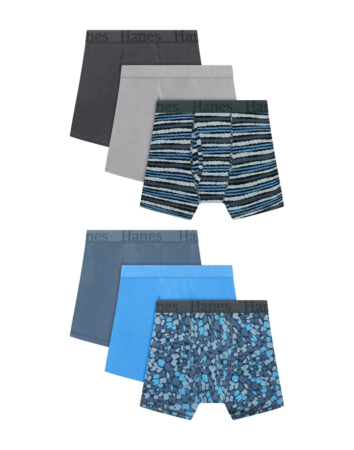 Hanes Originals SuperSoft Boys' Underwear Boxer Brief Pack, 6-Pack, Moisture Wicking, Theme Pack Main image