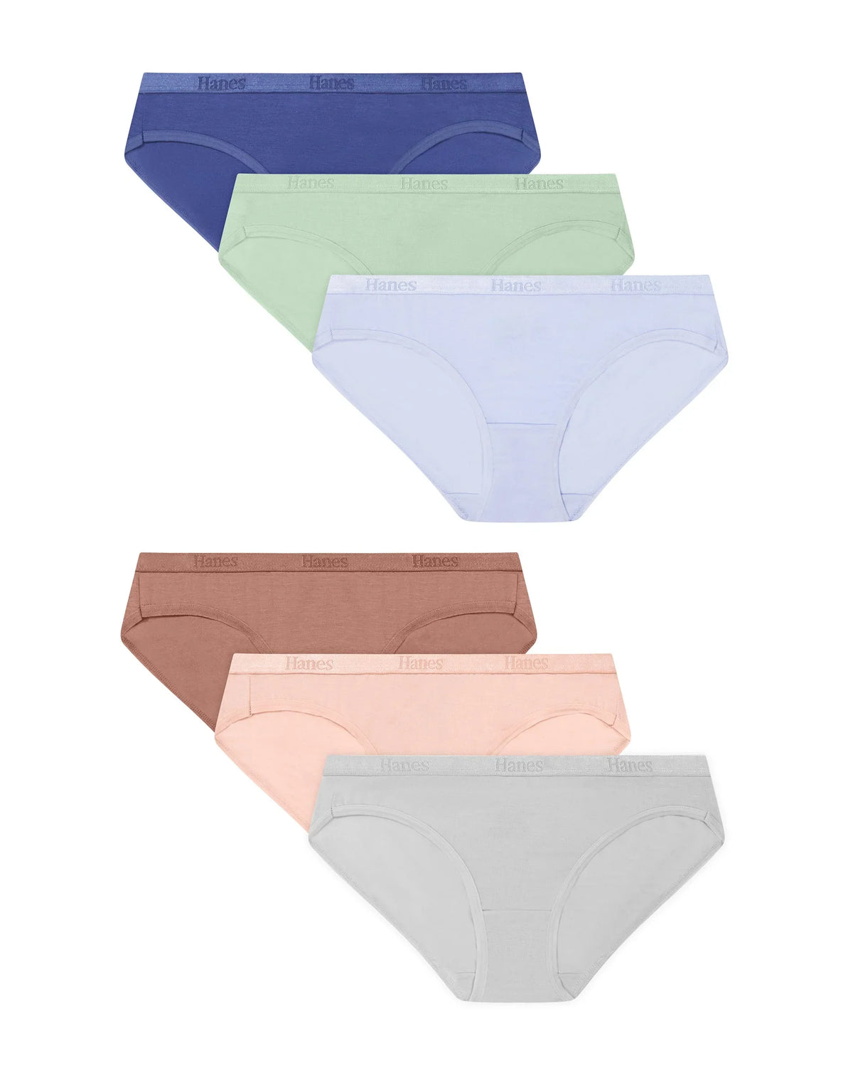 Hanes Originals SuperSoft Girls' Underwear Bikinis Pack, 6-Pack, Moisture Wicking Main image